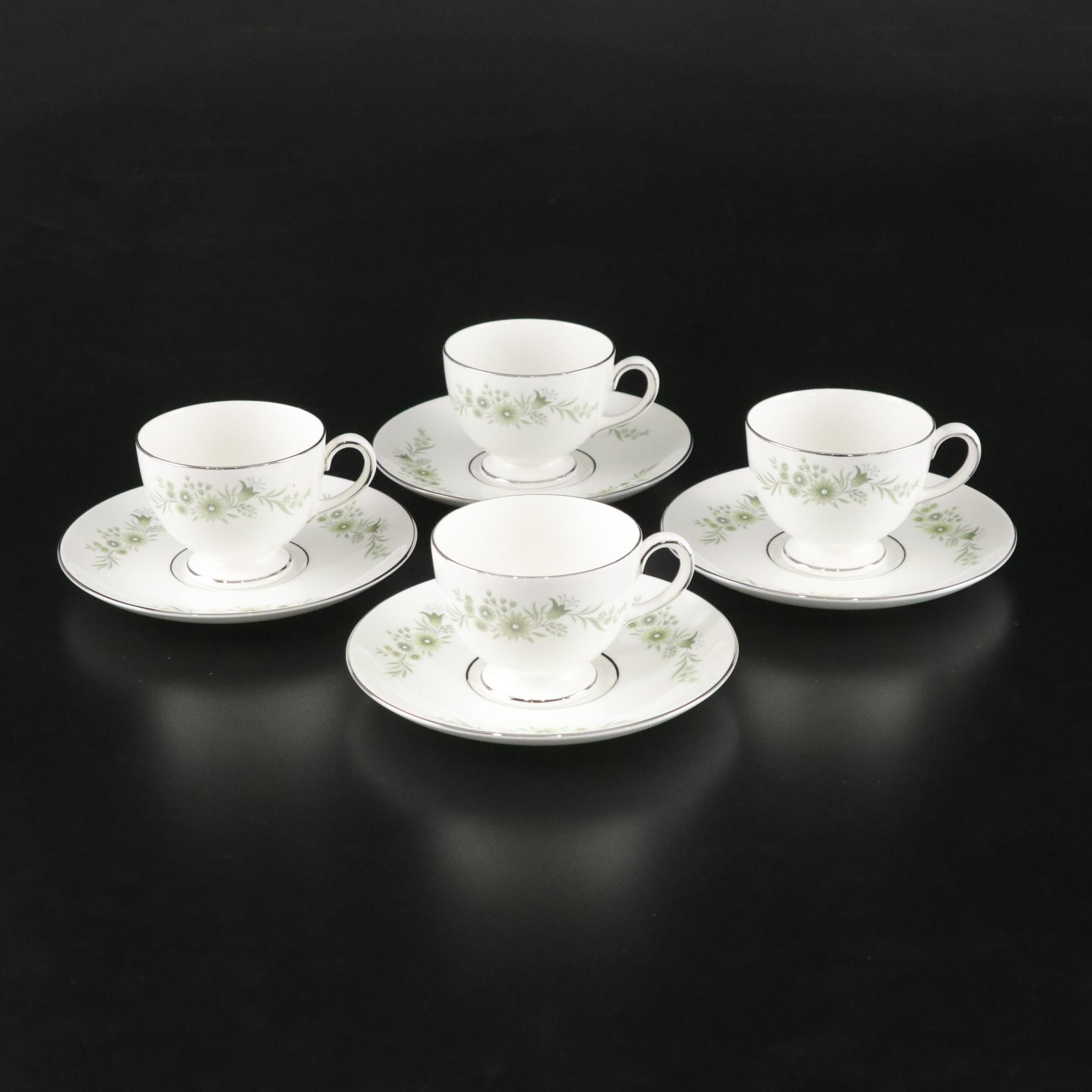 Wedgwood "Westbury" Platinum Rim Bone China Dinner Service for Four