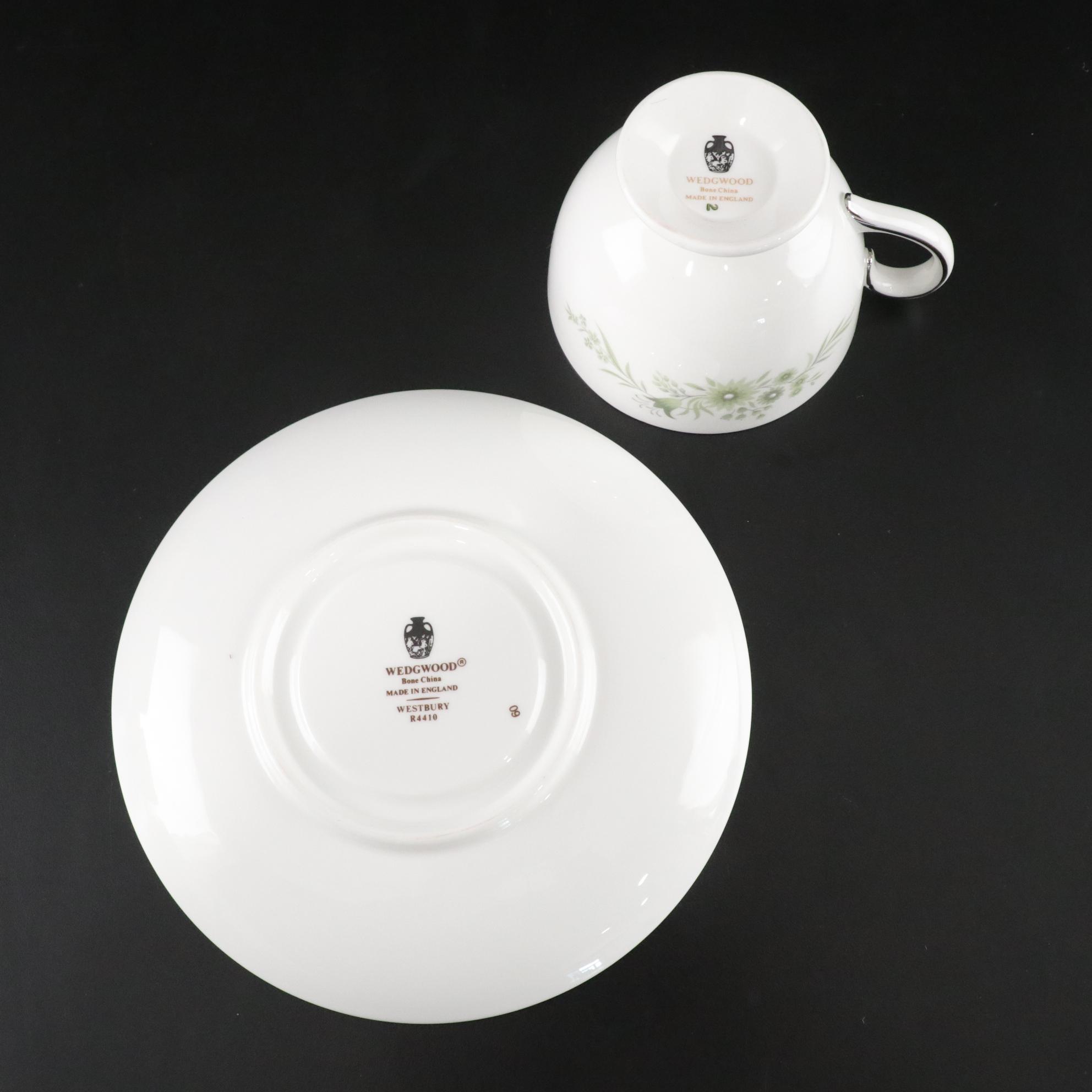 Wedgwood "Westbury" Platinum Rim Bone China Dinner Service for Four