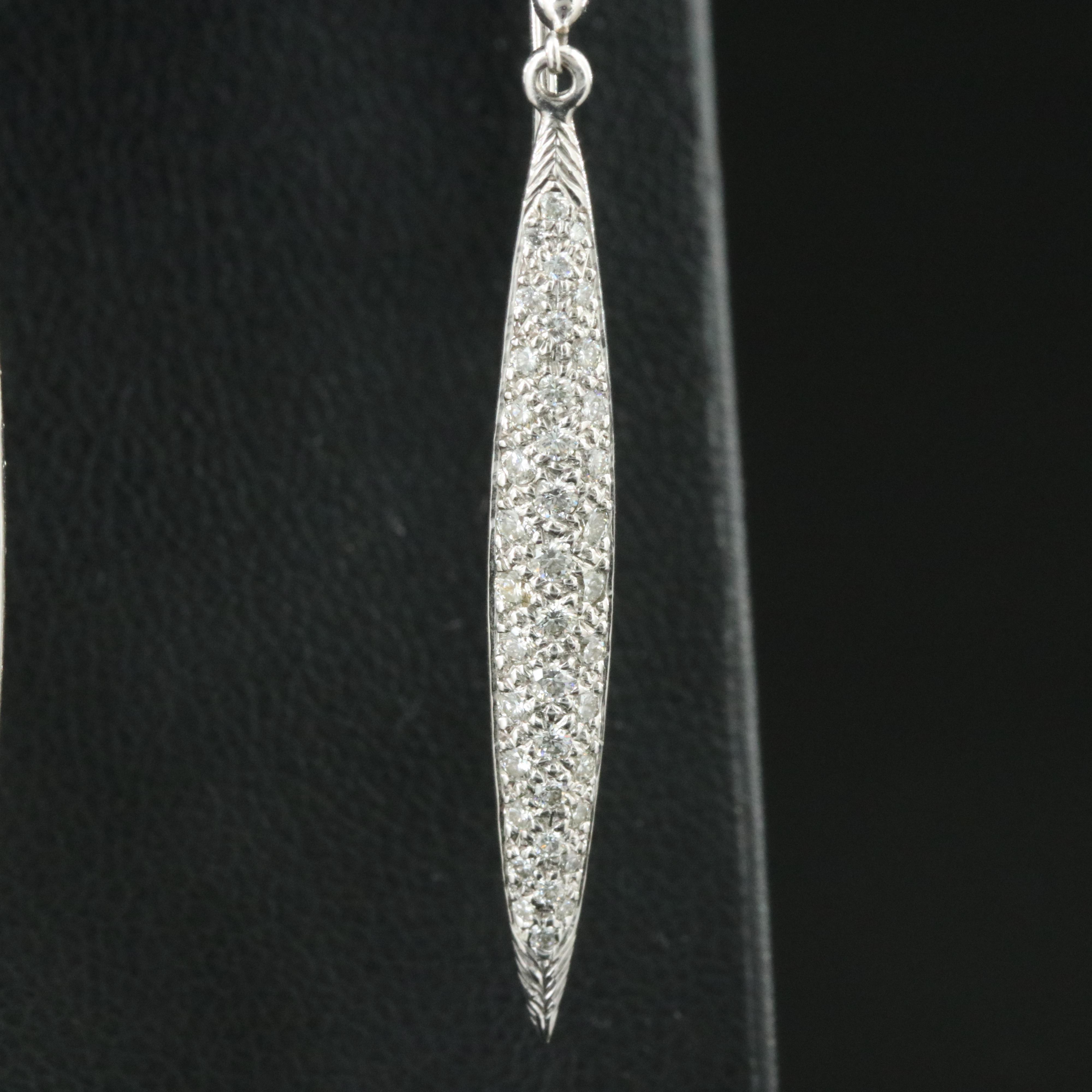 Tiffany & Co. 18K 1.18 CTW Diamond Pavé Feather Earrings