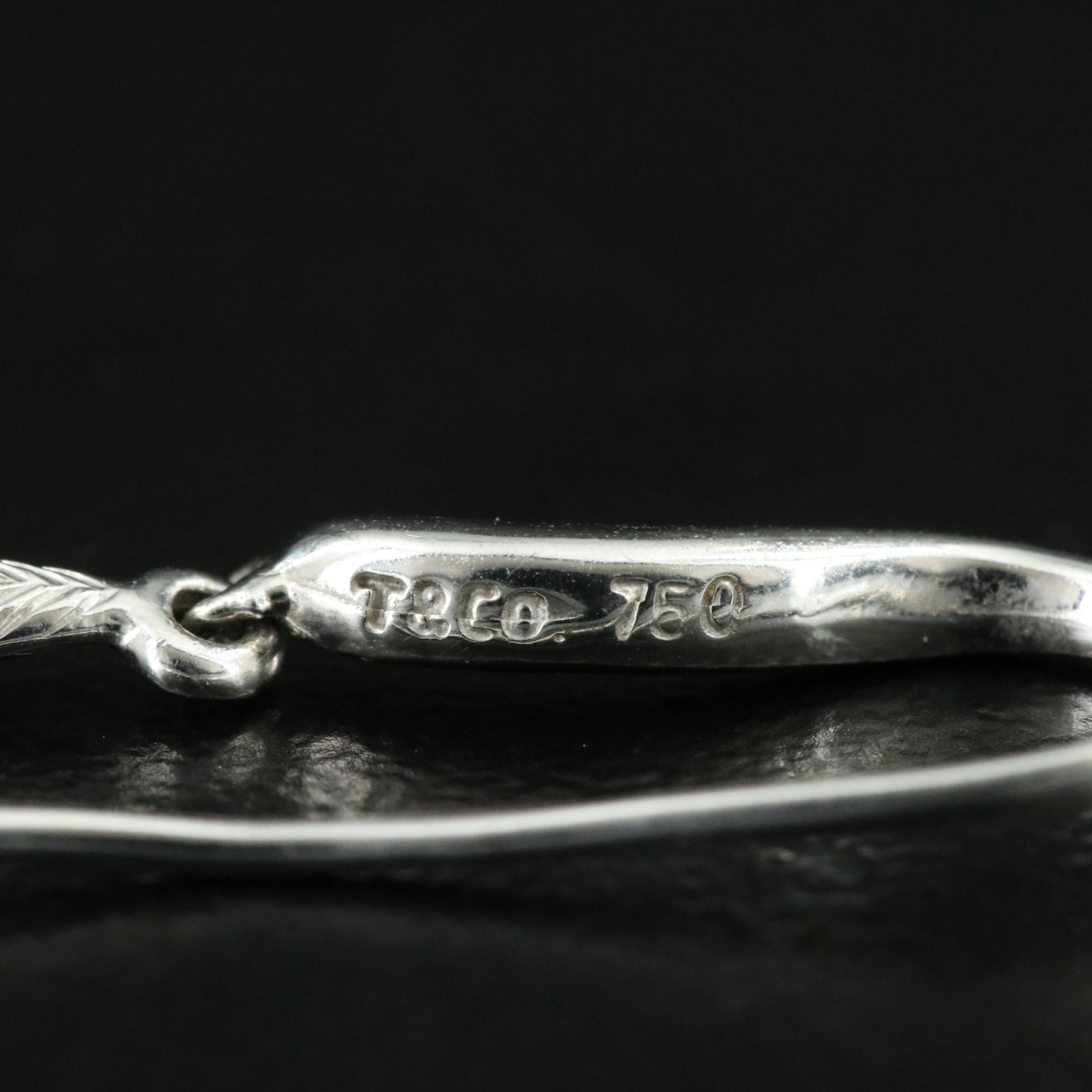 Tiffany & Co. 18K 1.18 CTW Diamond Pavé Feather Earrings