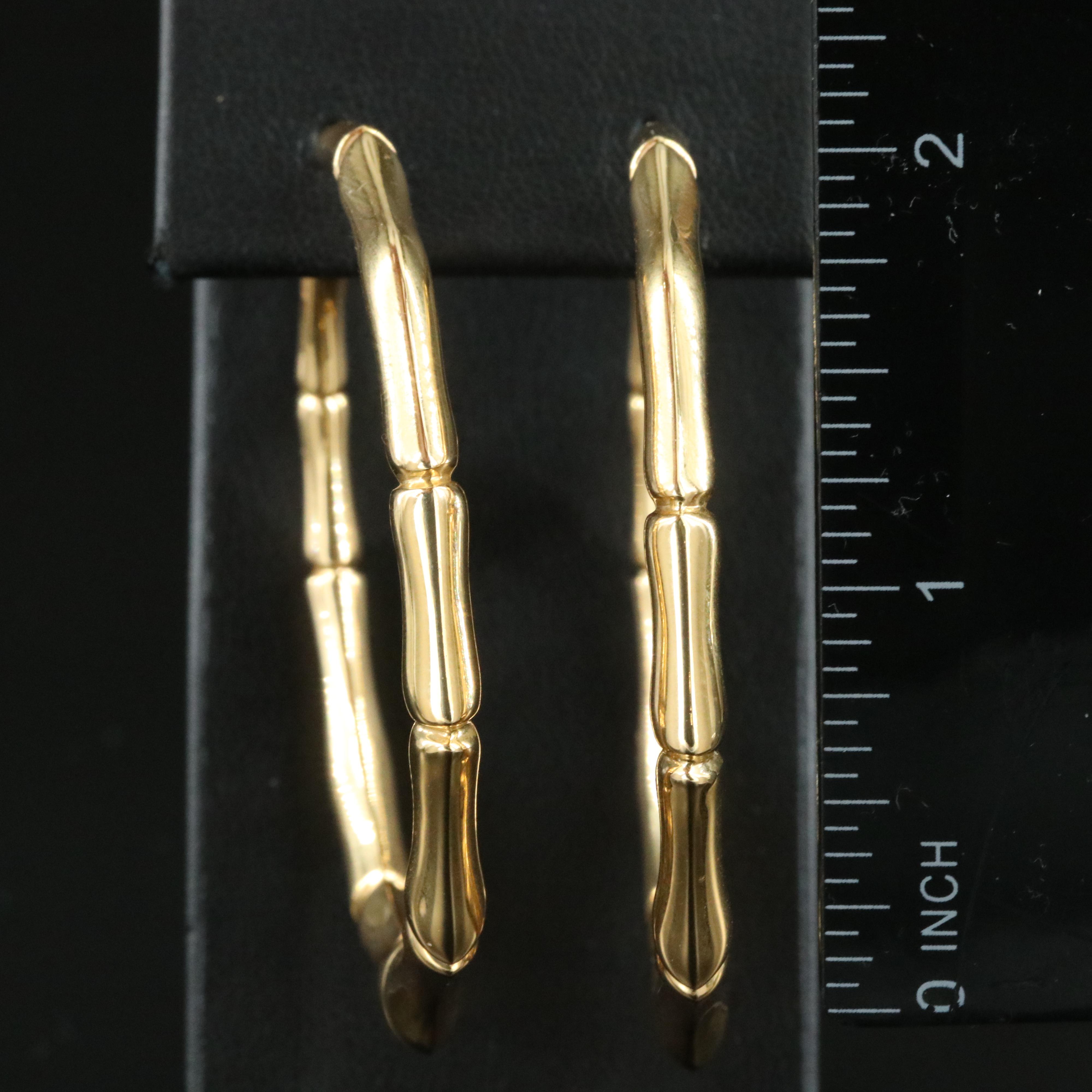 Gucci 18K Large Bamboo Hoop Earrings