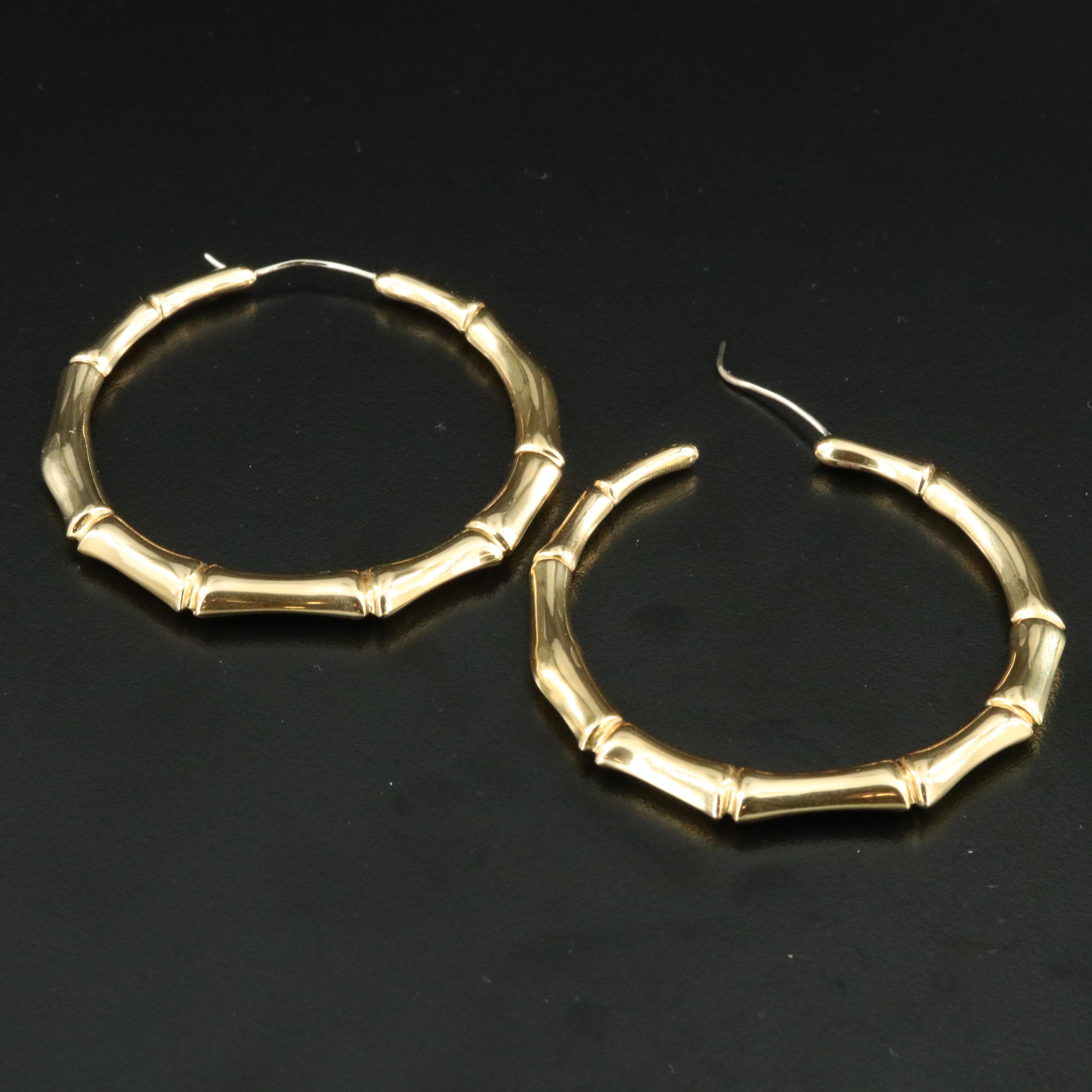 Gucci 18K Large Bamboo Hoop Earrings