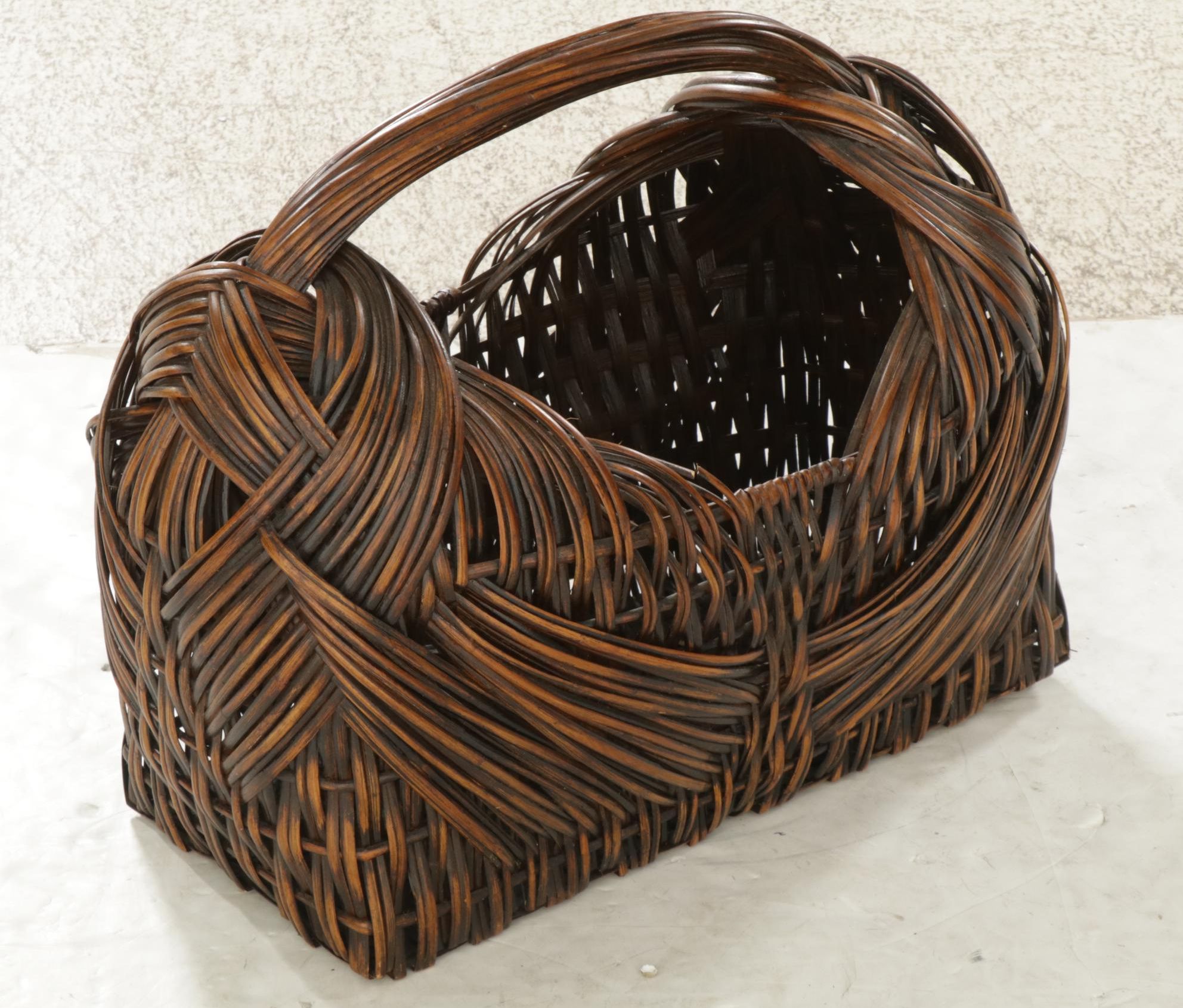 Philippine Woven Bamboo Basket, Late 20th Century