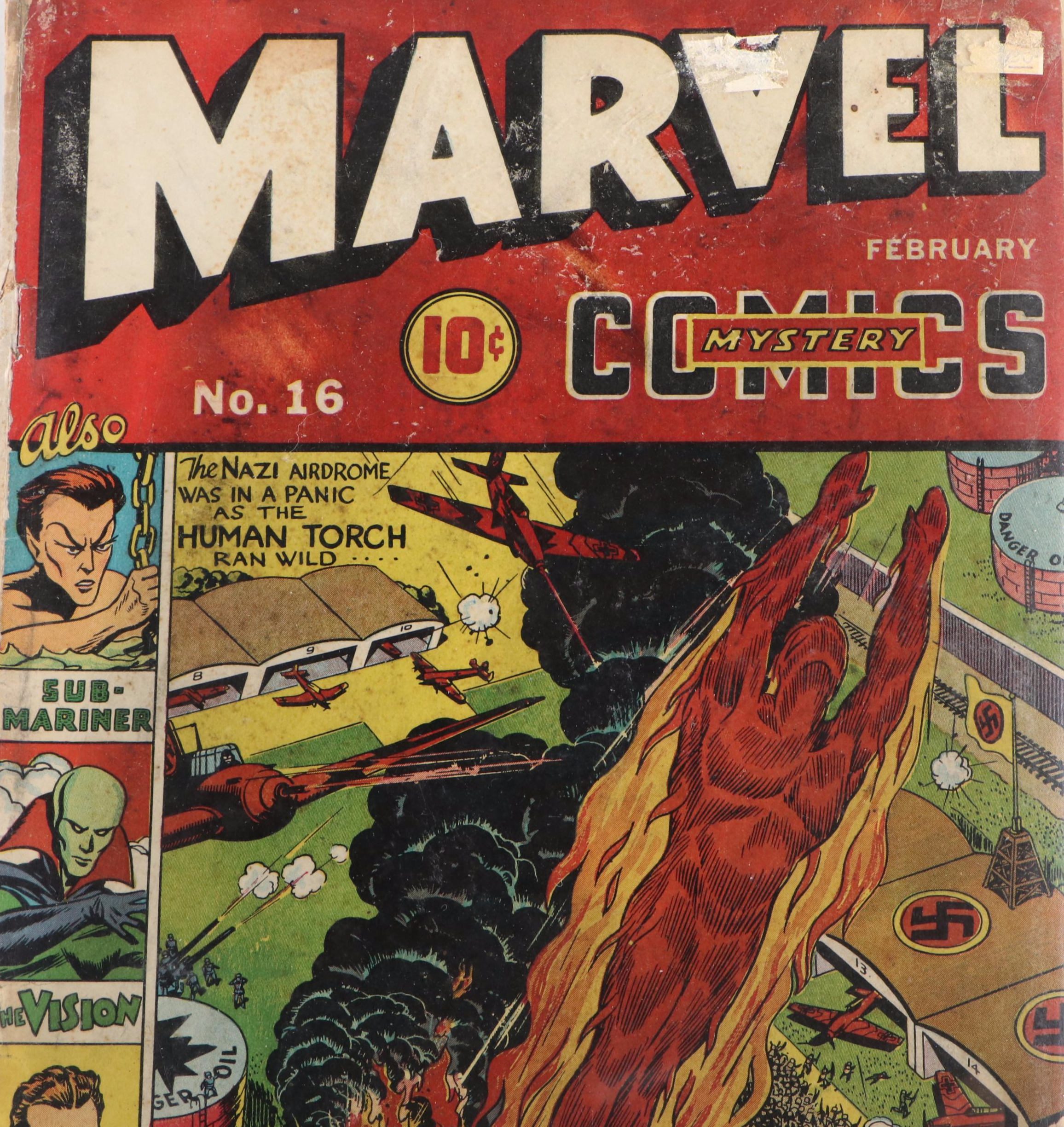 "Marvel Mystery Comics" Issue #16 Golden Age Timely Comic Book, 1941