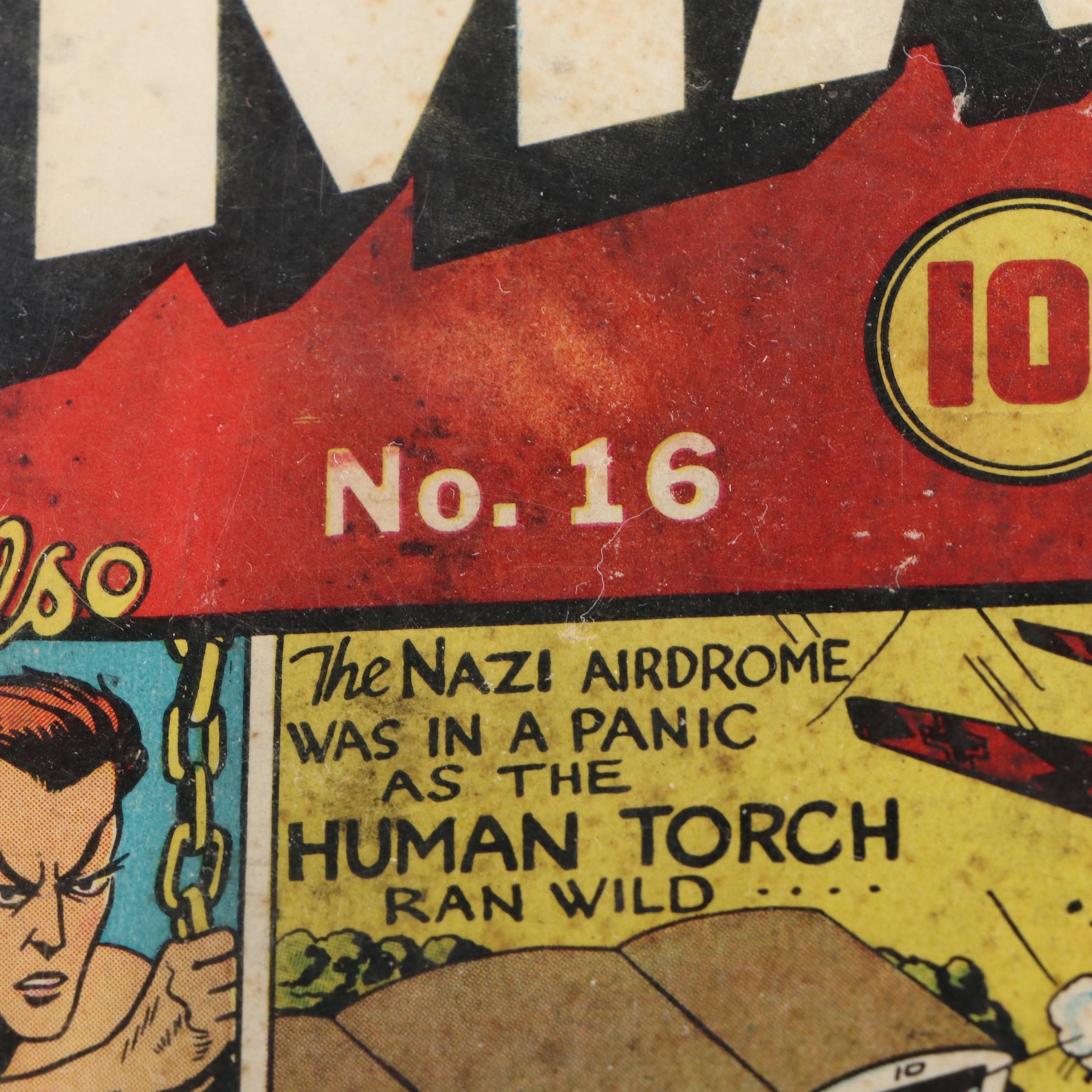 "Marvel Mystery Comics" Issue #16 Golden Age Timely Comic Book, 1941