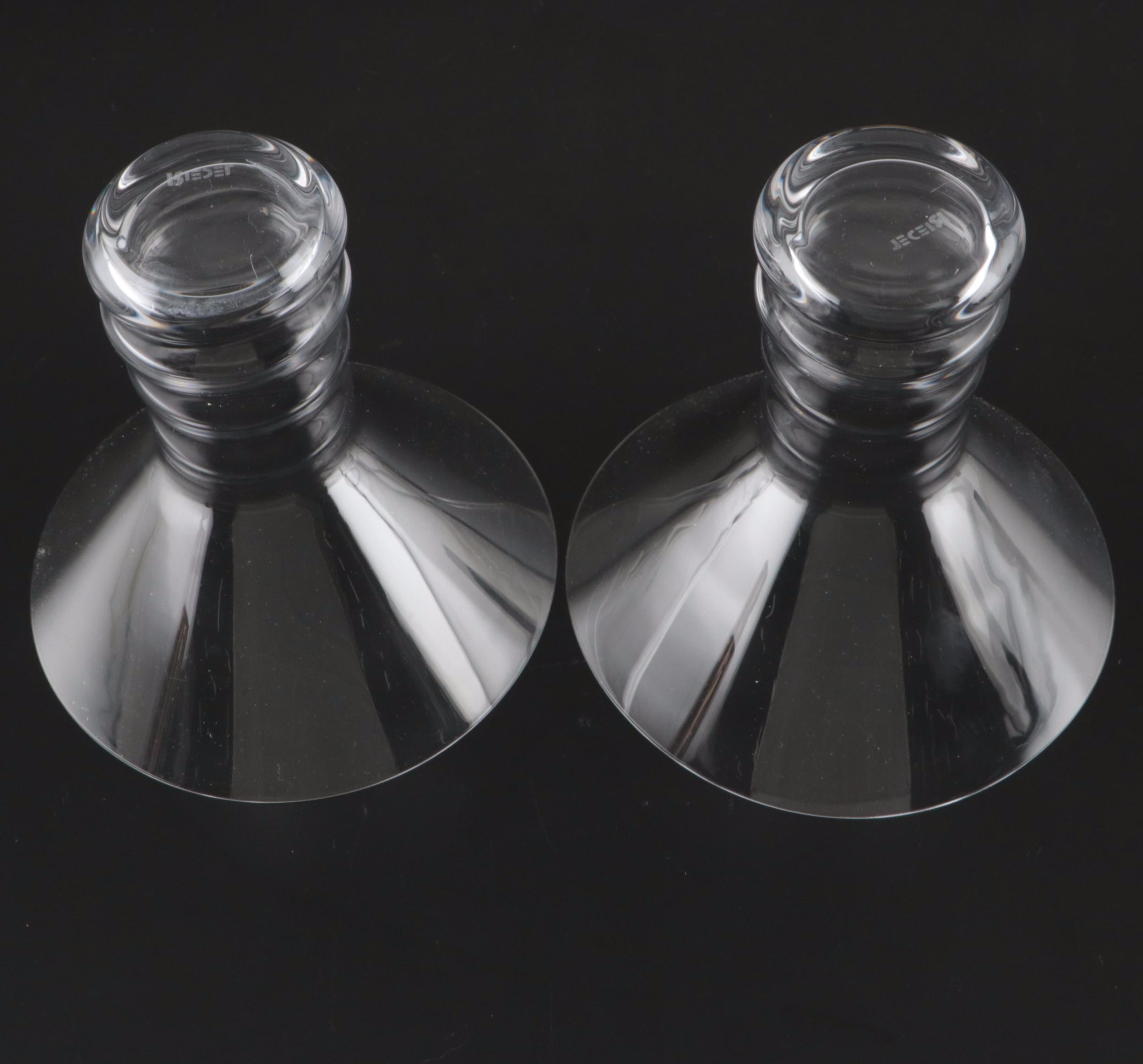 Artland "Prescott Blue" and Riedel "O" Martini Glasses