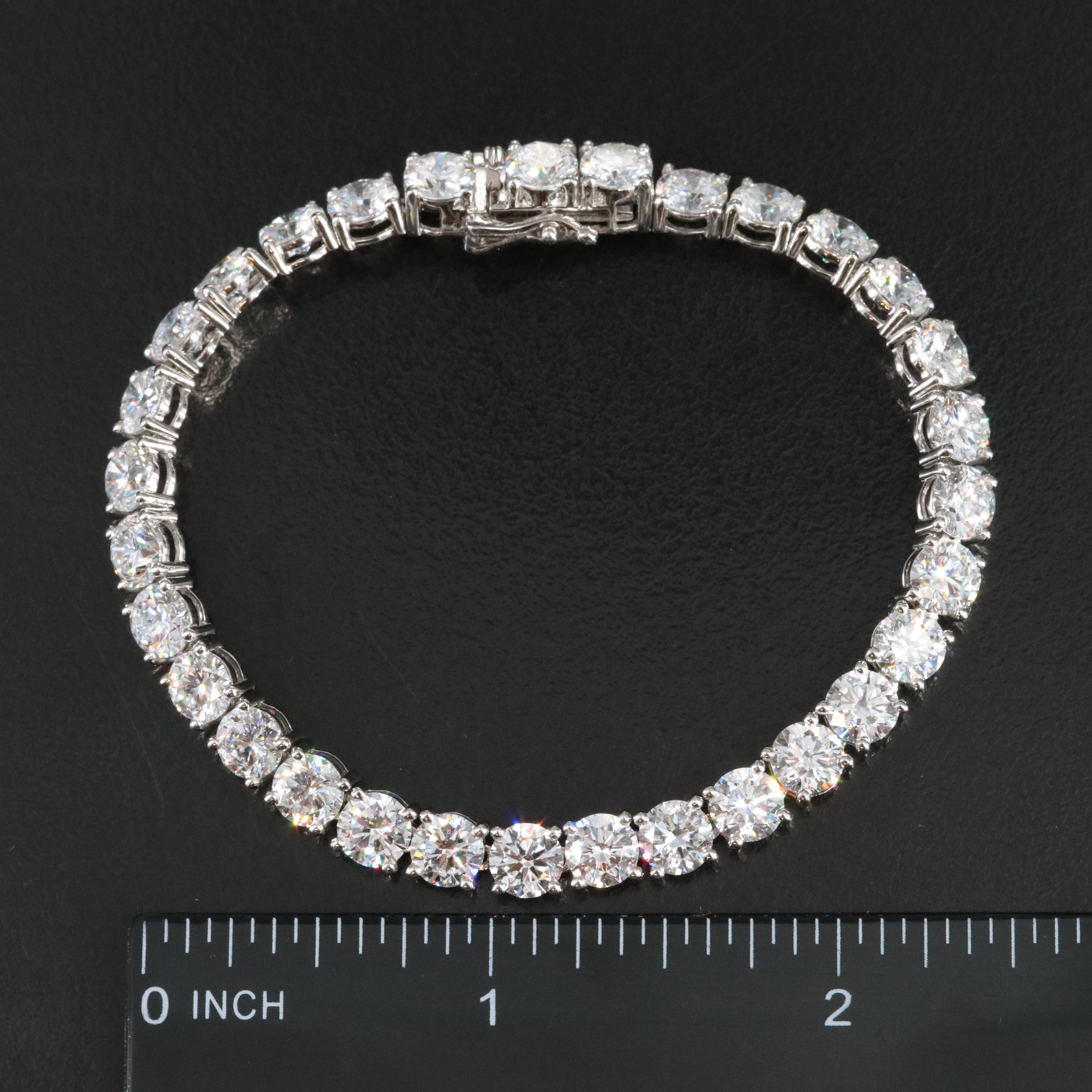 Platinum 18.61 CTW Lab Grown Diamond Line Bracelet