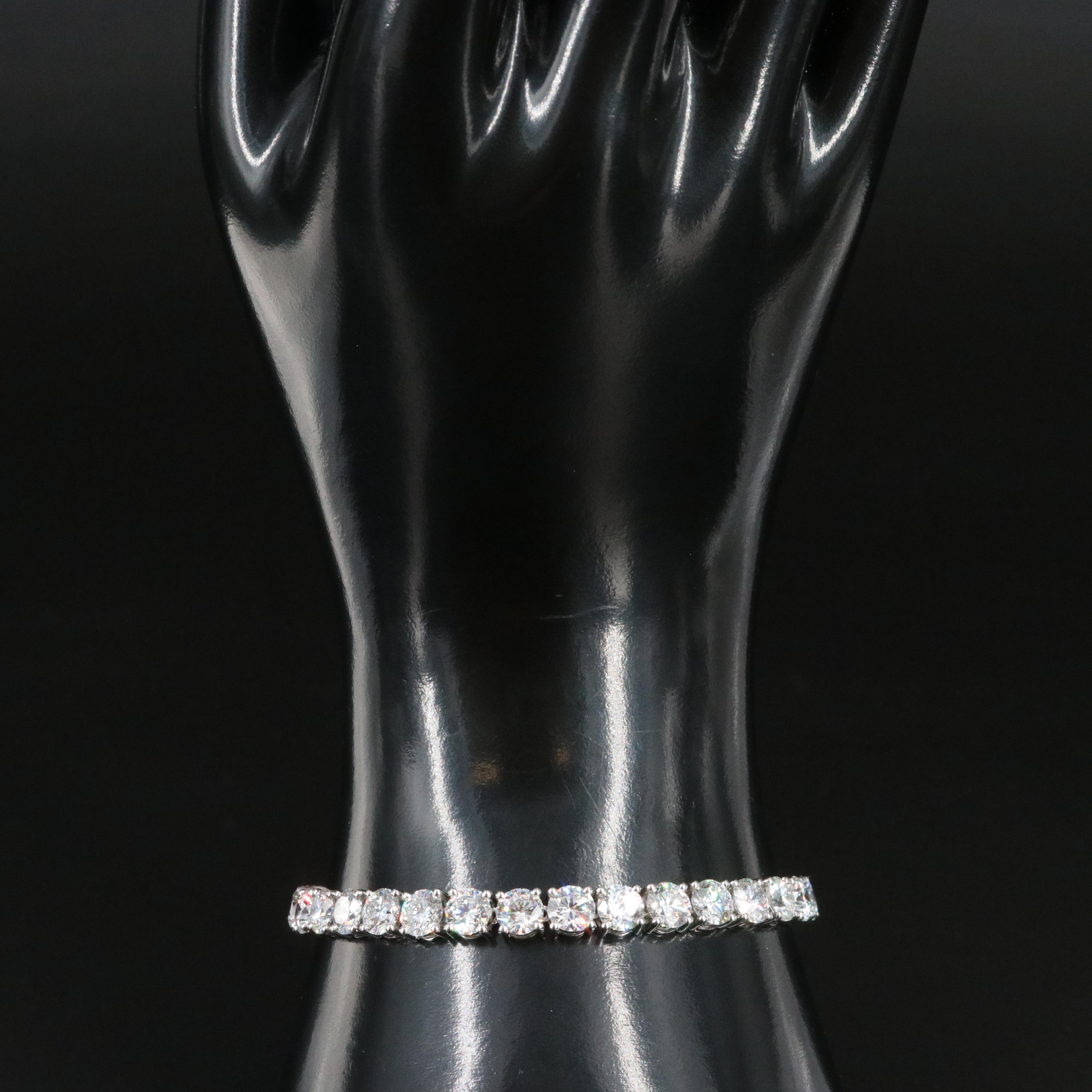 Platinum 18.61 CTW Lab Grown Diamond Line Bracelet