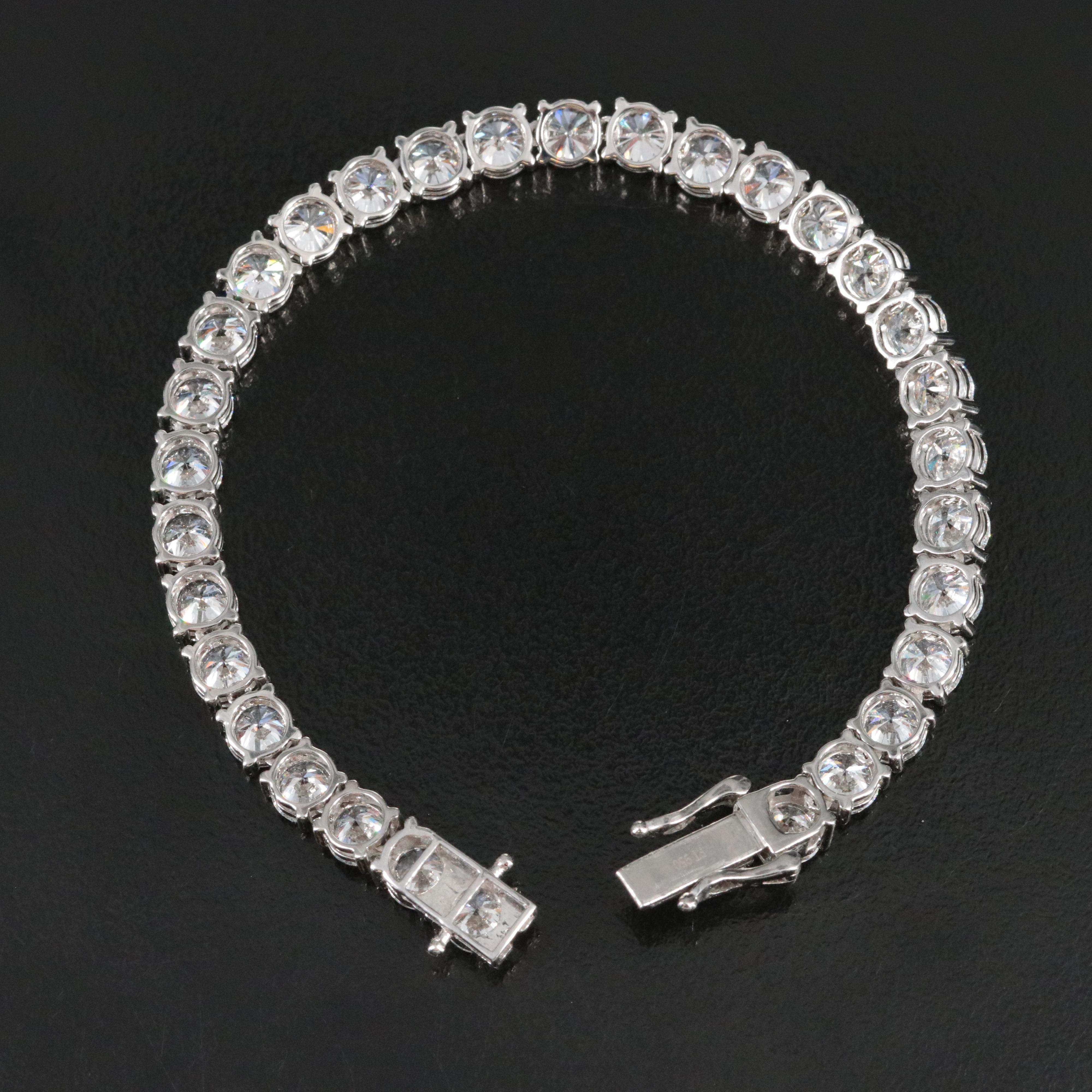 Platinum 18.61 CTW Lab Grown Diamond Line Bracelet