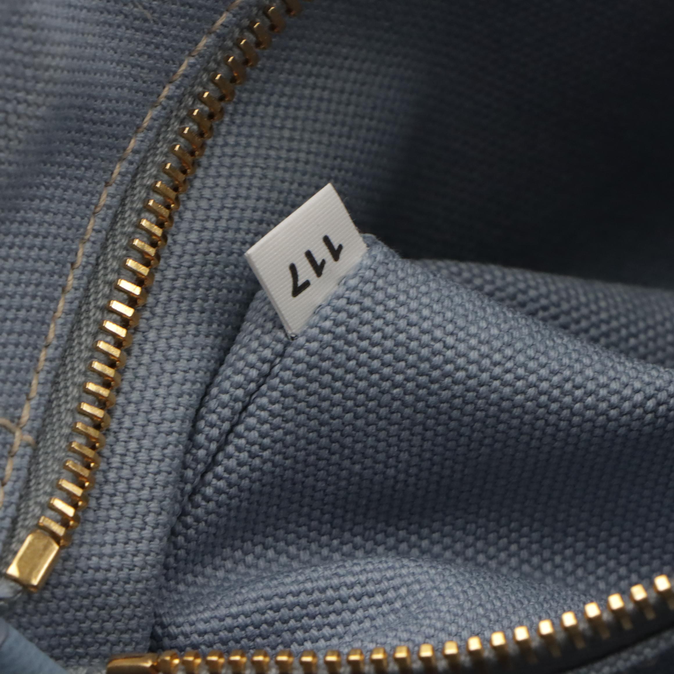 Prada Canapa Two-Way Tote in Sky Blue Canvas