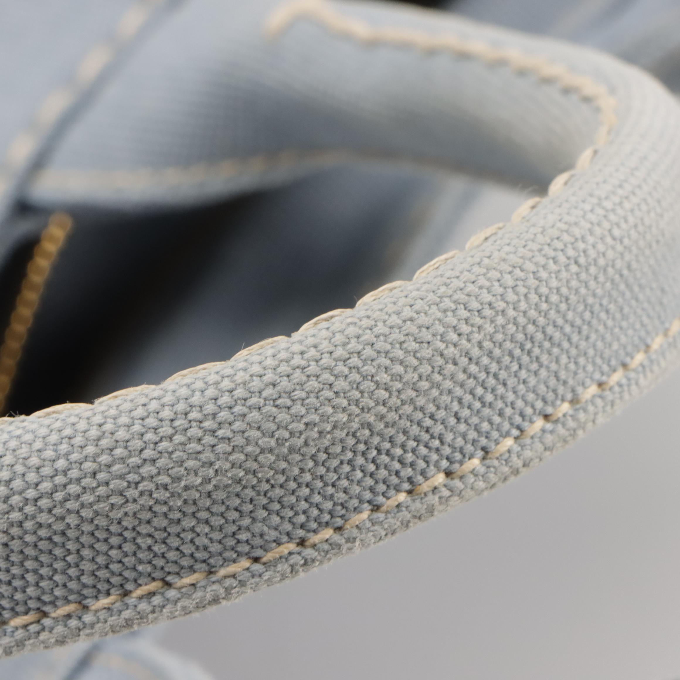 Prada Canapa Two-Way Tote in Sky Blue Canvas