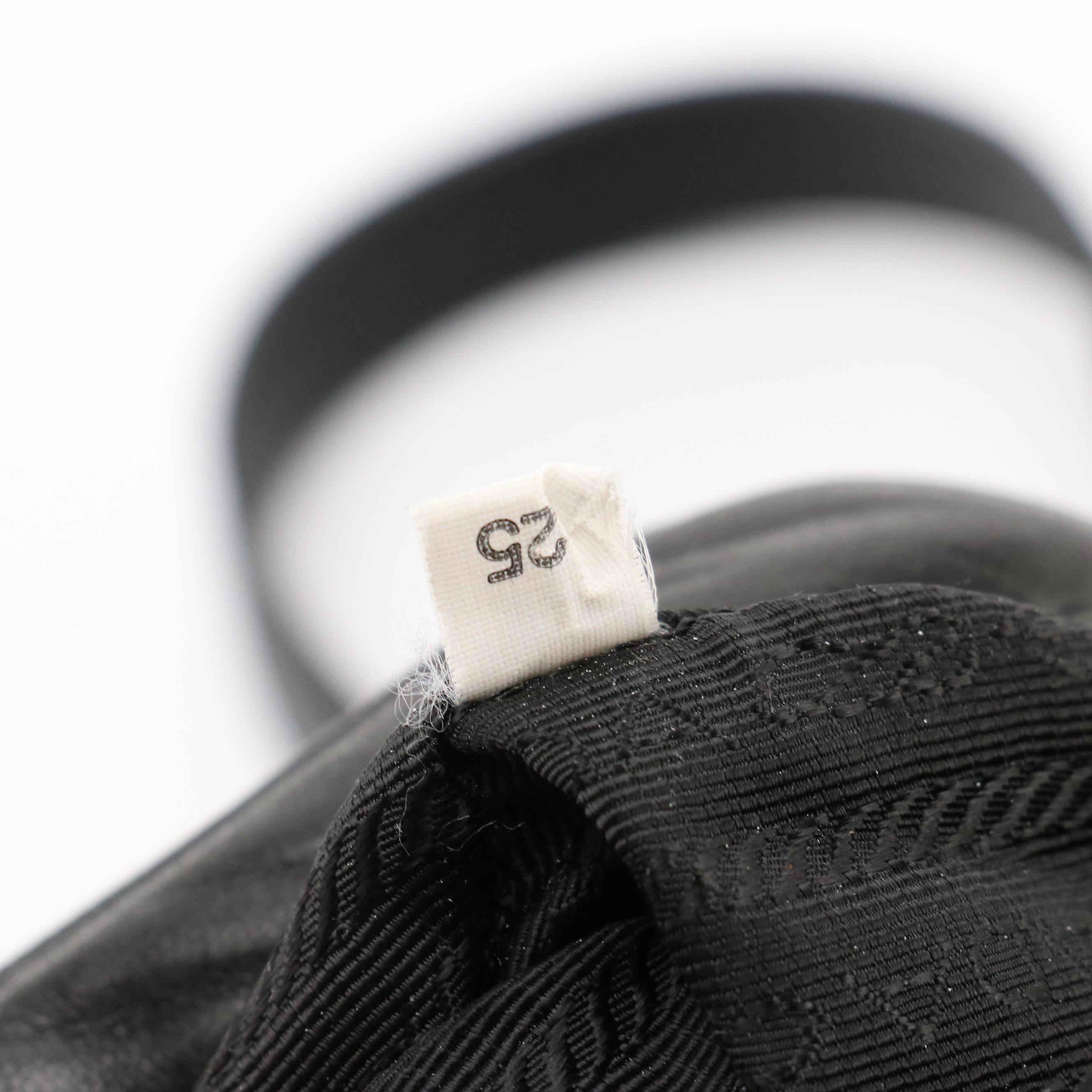 Prada Zippered Crossbody Bow Bag in Black Lambskin Leather