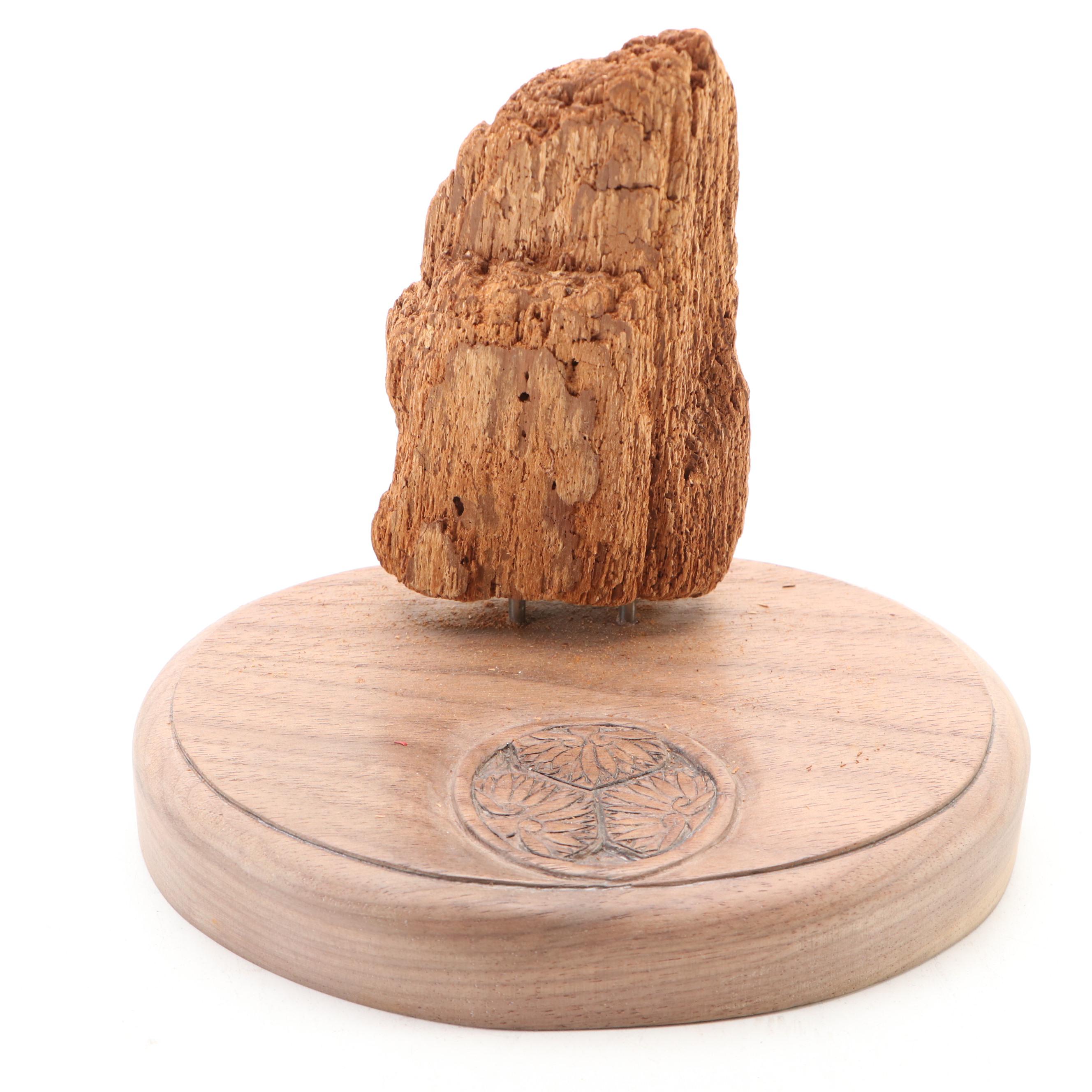 Turned Burl Wood Bowl with Carved Animal Figurines and Other Décor