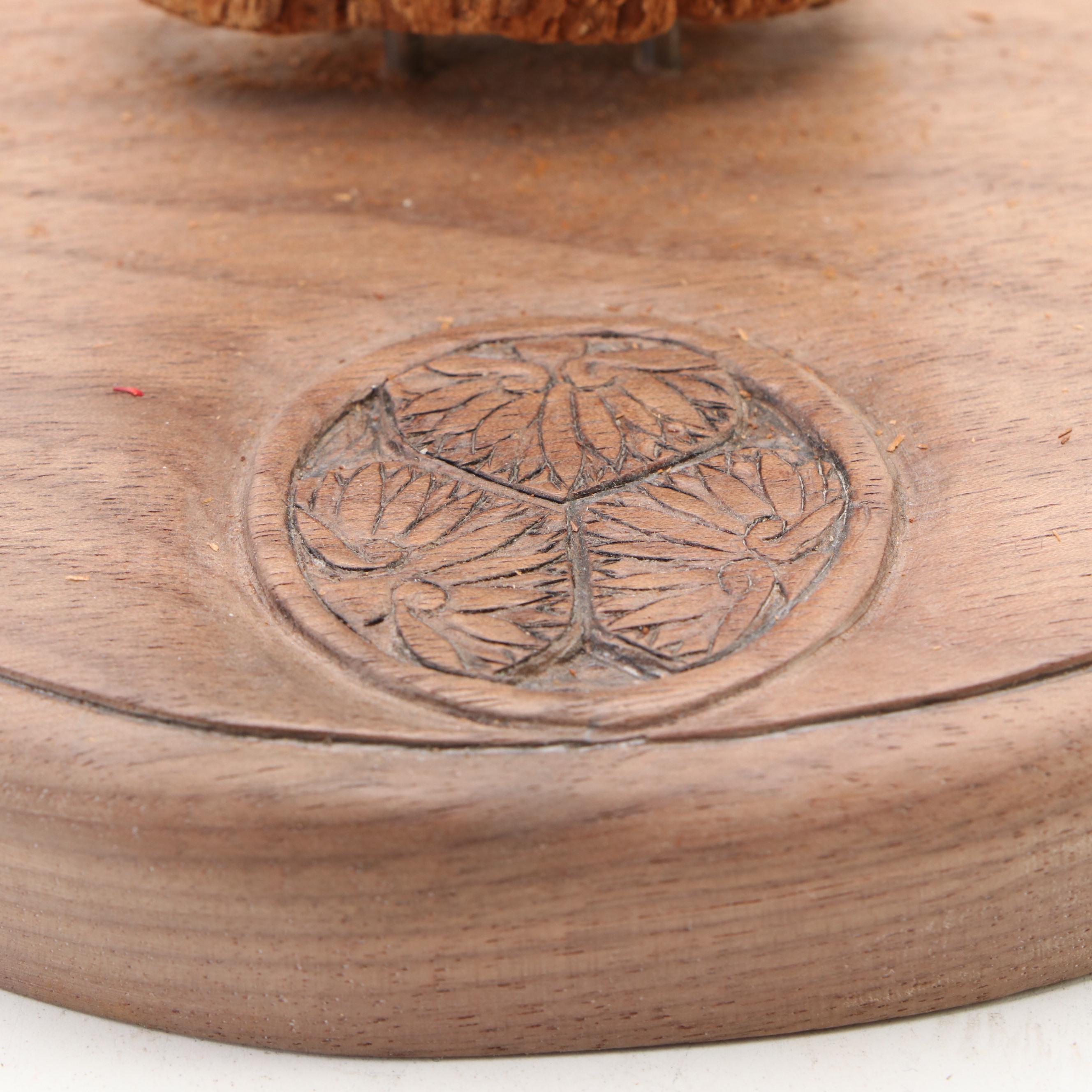 Turned Burl Wood Bowl with Carved Animal Figurines and Other Décor