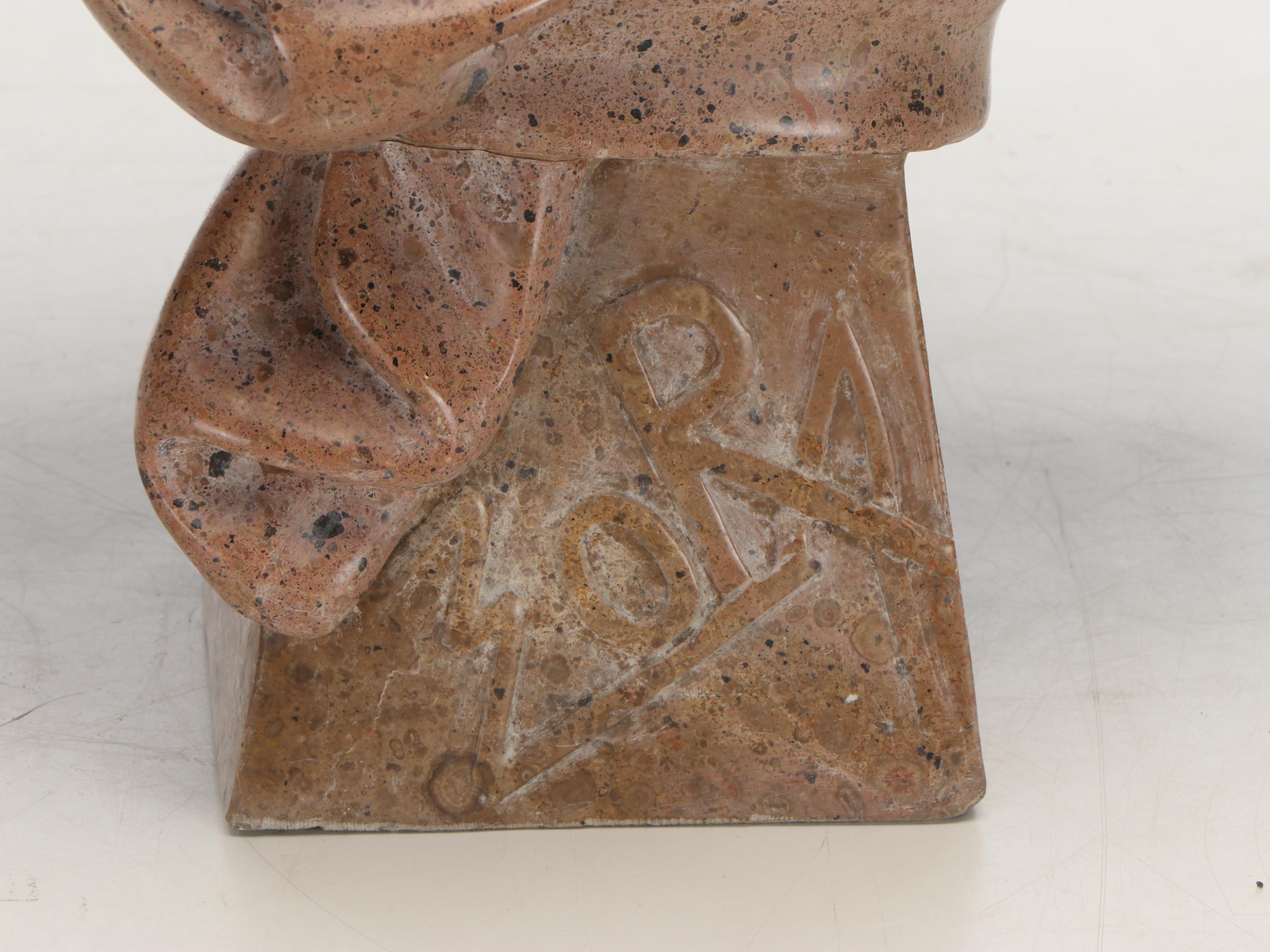 After Emmanuel Villanis "Zora" Marble and Bronze Bust, Early 20th Century