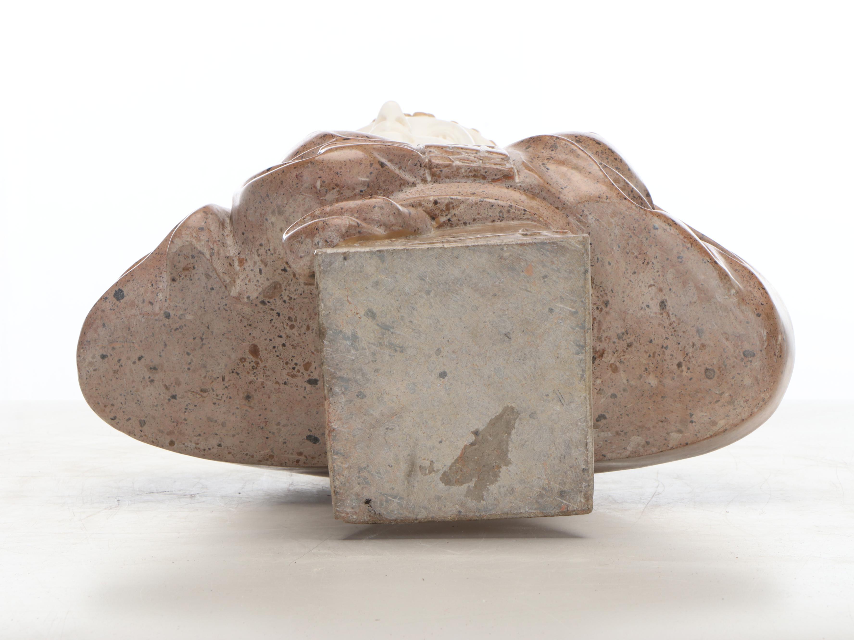 After Emmanuel Villanis "Zora" Marble and Bronze Bust, Early 20th Century