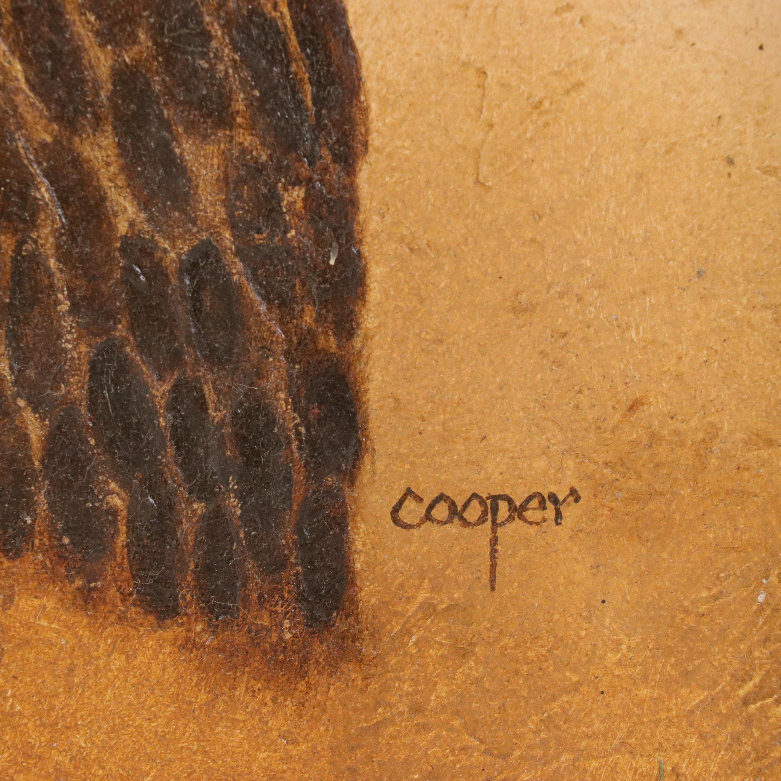 Textured Oil Painting of Bald Eagle, Late 20th Century