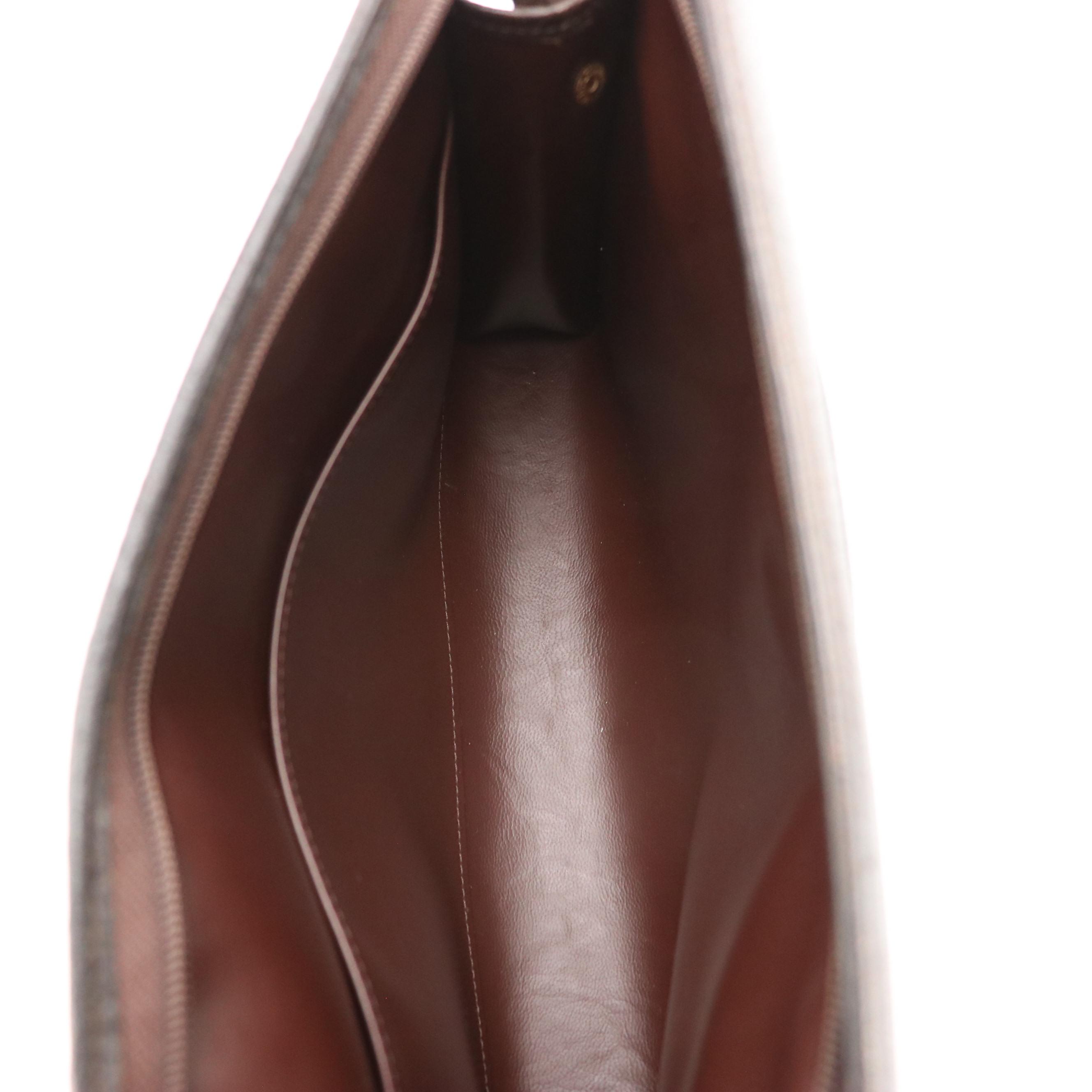 Burberrys Vintage Haymarket Check Canvas and Leather Flap Clutch