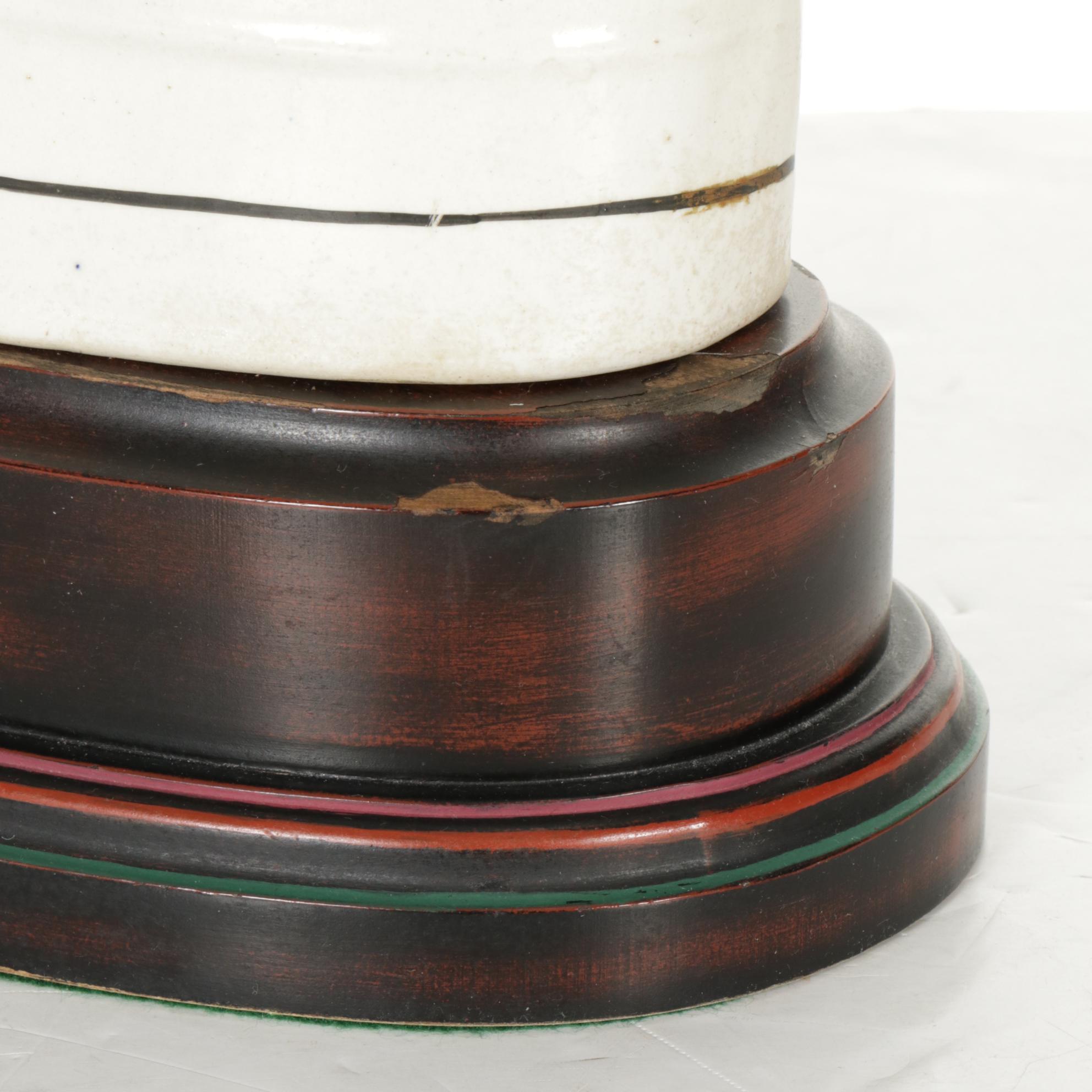 Staffordshire Flatback Figure, 19th Century and Adapted as Lamp with Silk Shade