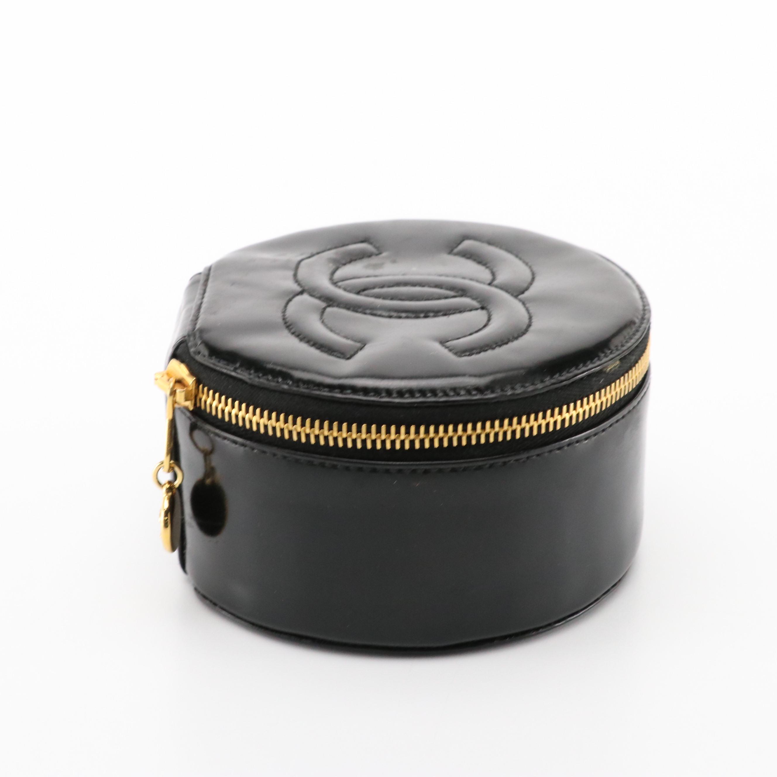 Chanel Round Travel Jewelry Case in Patent Leather