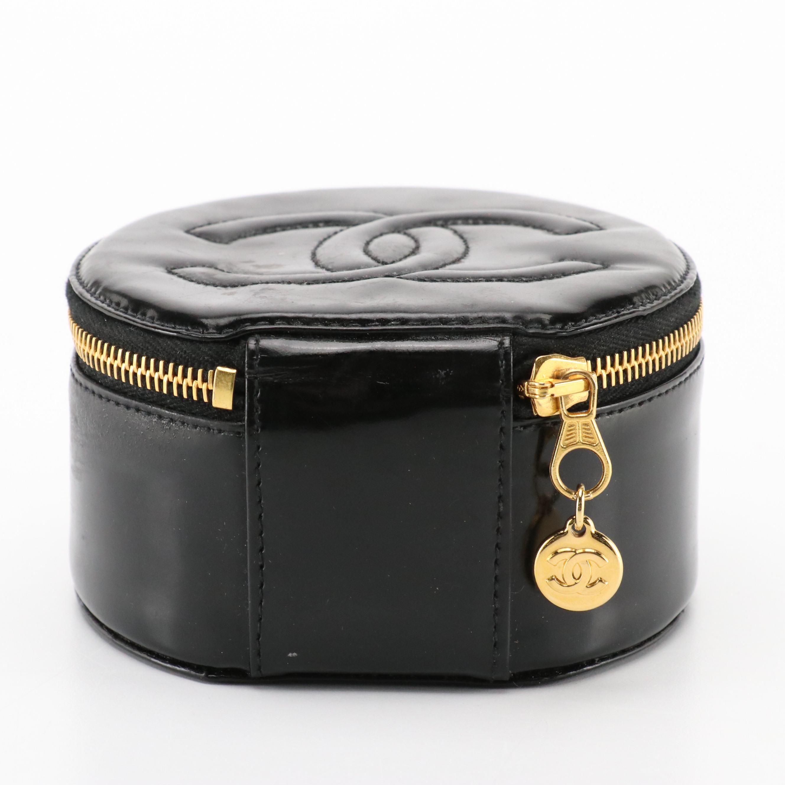 Chanel Round Travel Jewelry Case in Patent Leather