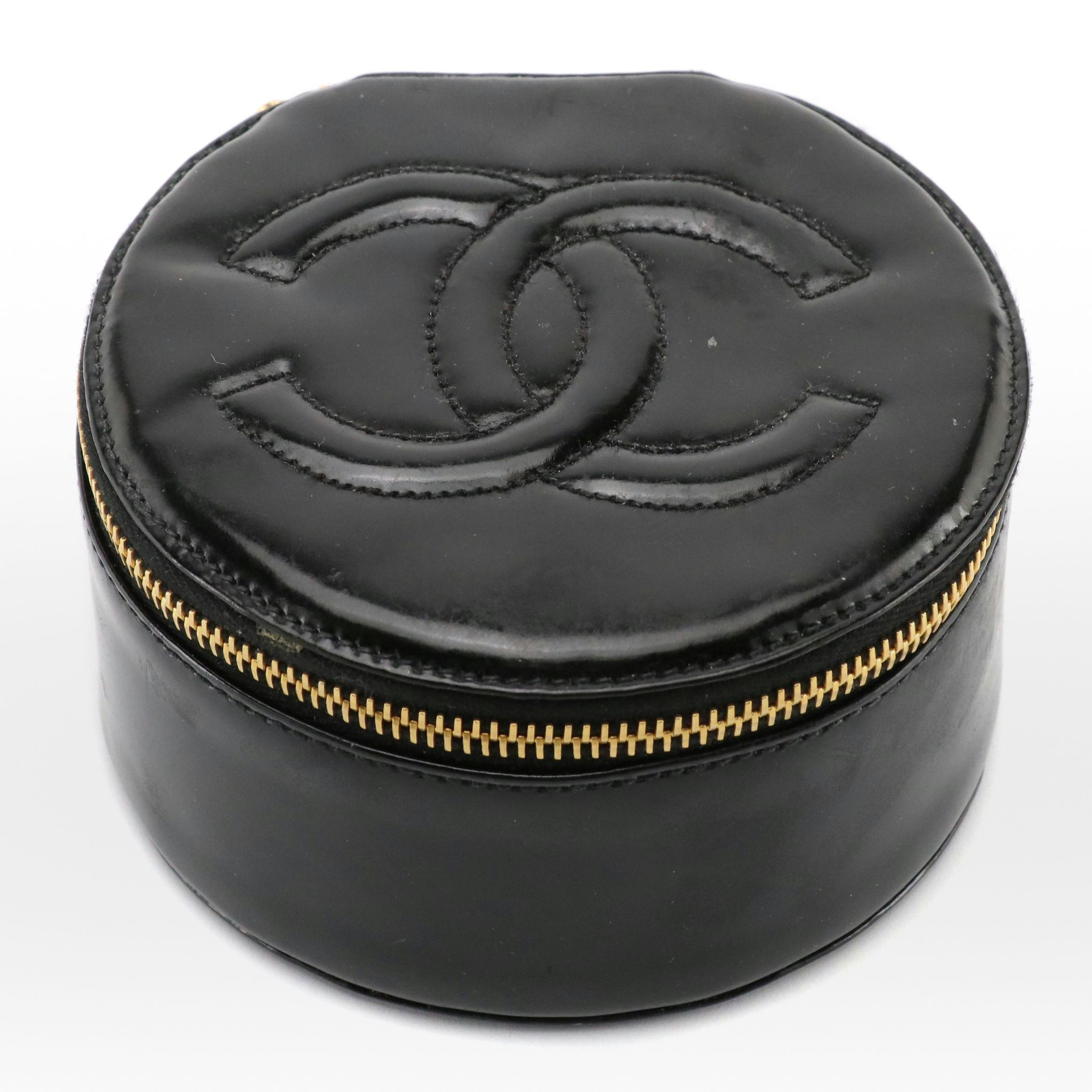 Chanel Round Travel Jewelry Case in Patent Leather