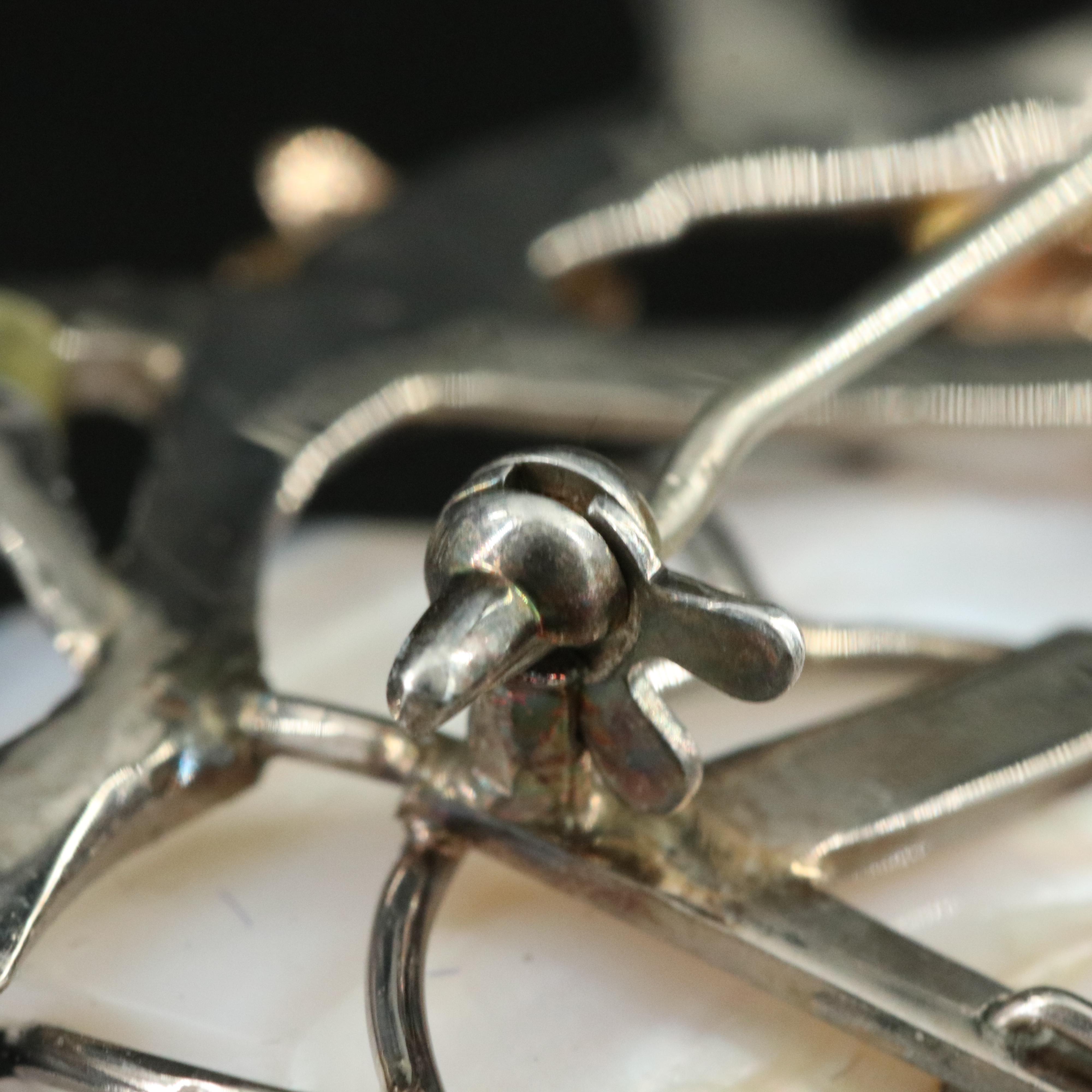 18K Mother-of-Pearl and Diamond Flower Brooch