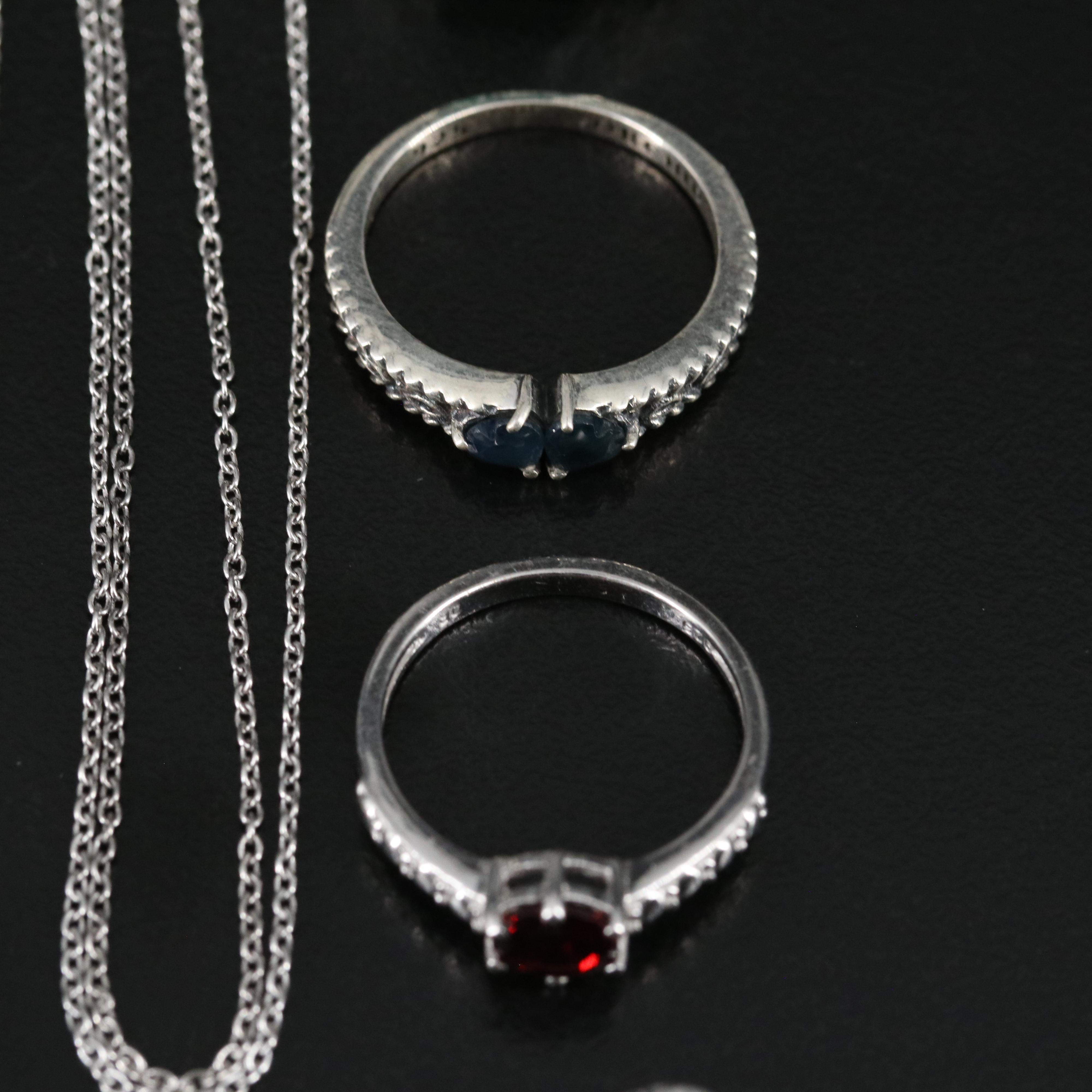 14 Assorted Sterling Silver Rings, Necklaces, Earrings, and Pendants