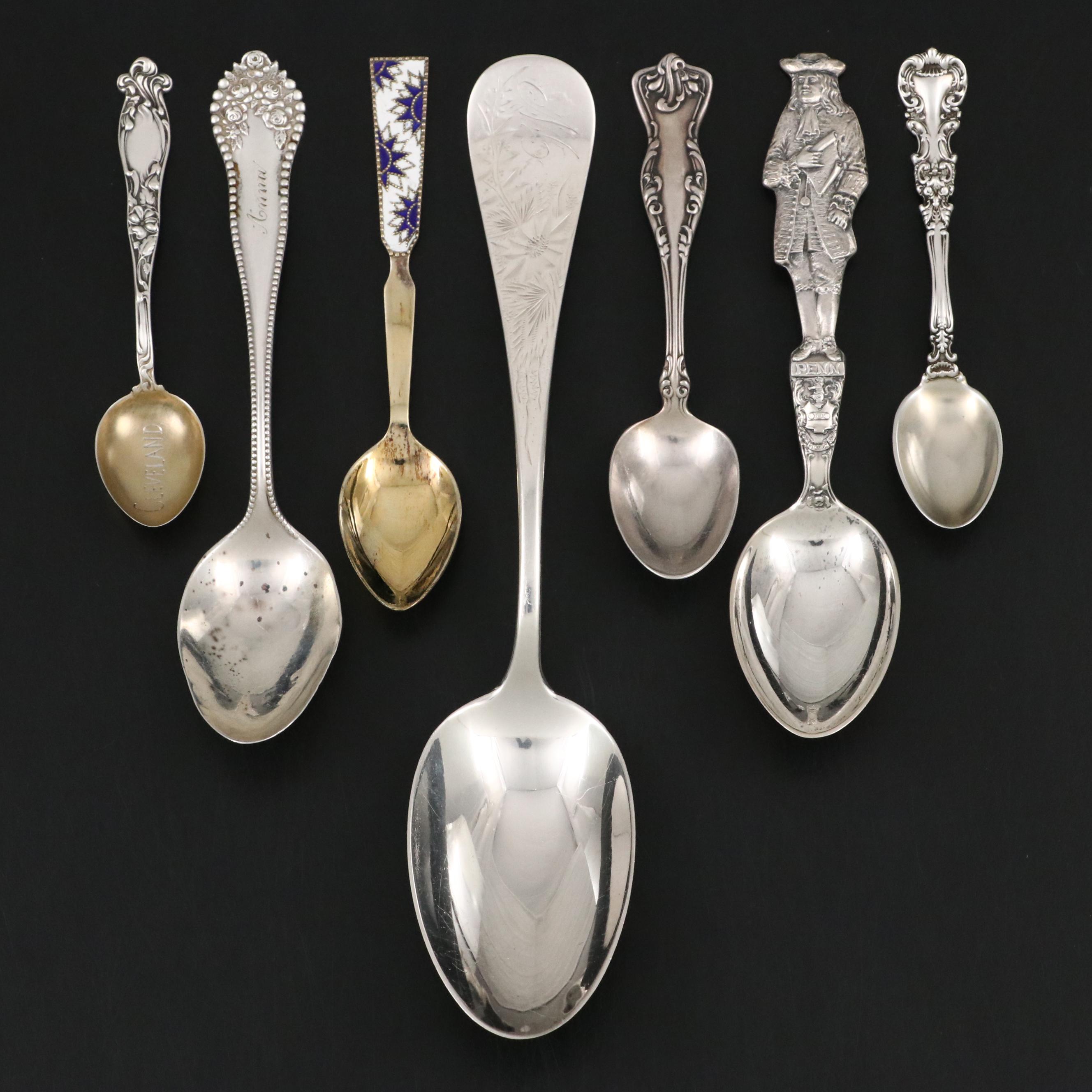Gorham "Lancaster" and More Sterling Silver Spoons with Russian 800 Silver Spoon