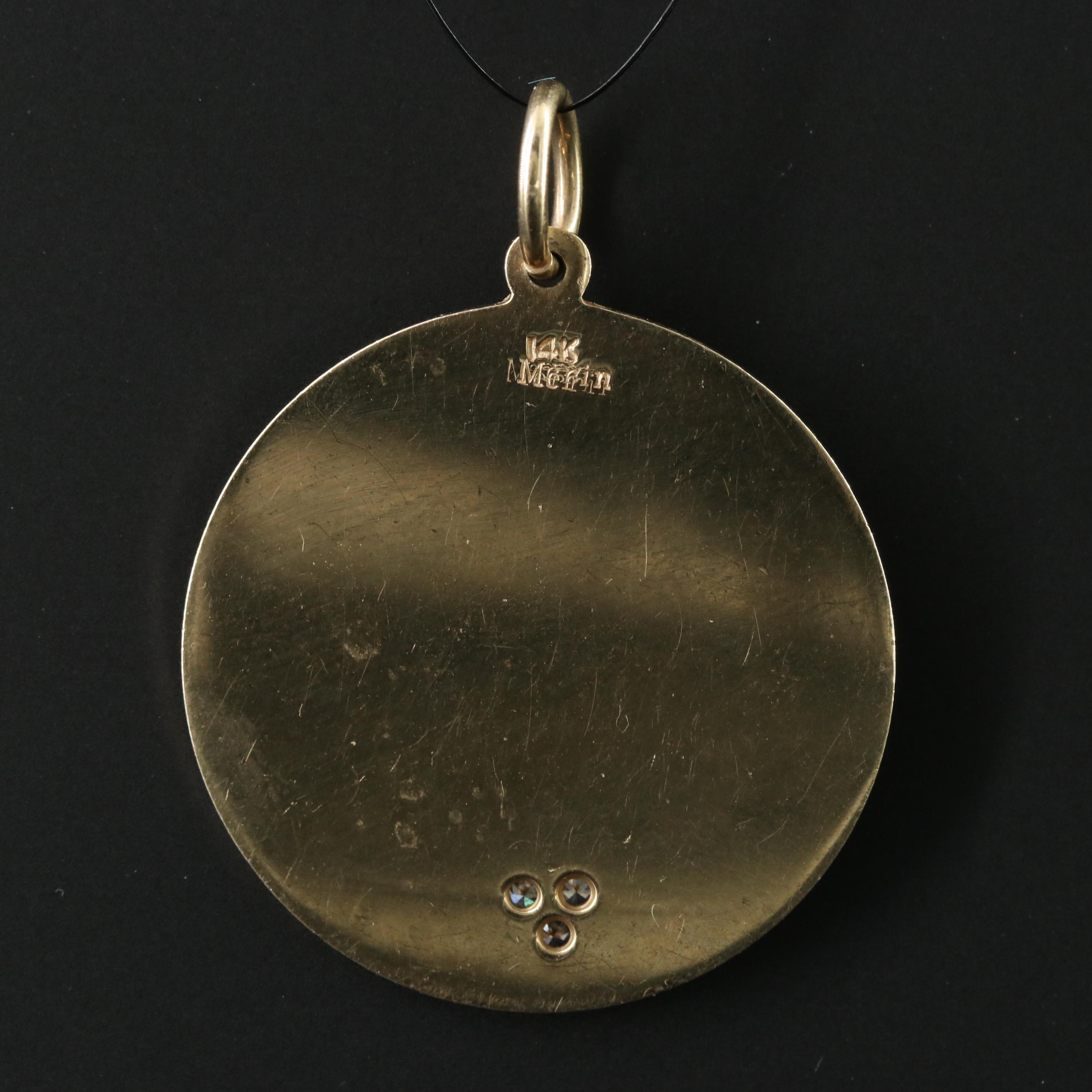 14K "I Love You..." French Pendant with 0.04 CTW Diamond Accent