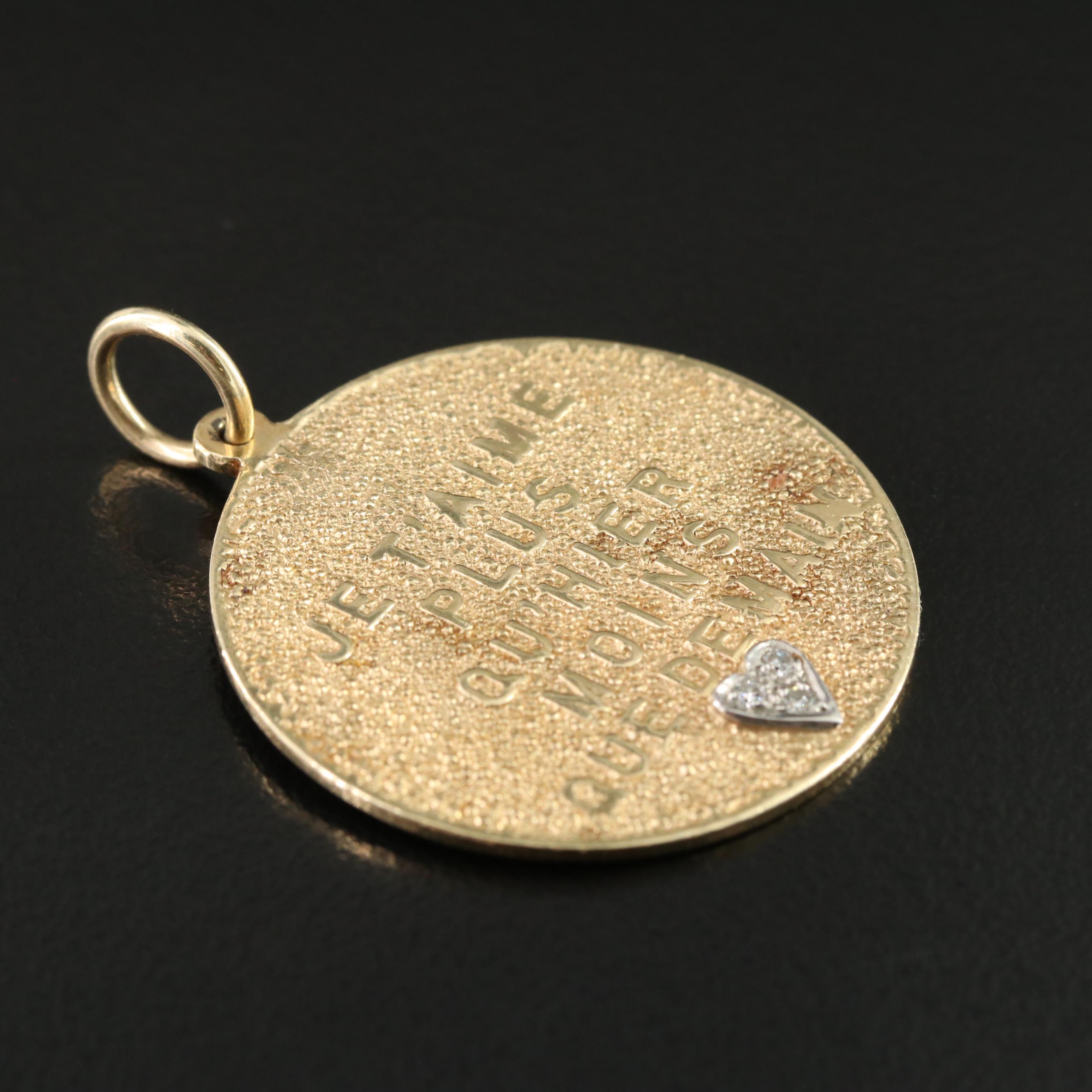 14K "I Love You..." French Pendant with 0.04 CTW Diamond Accent