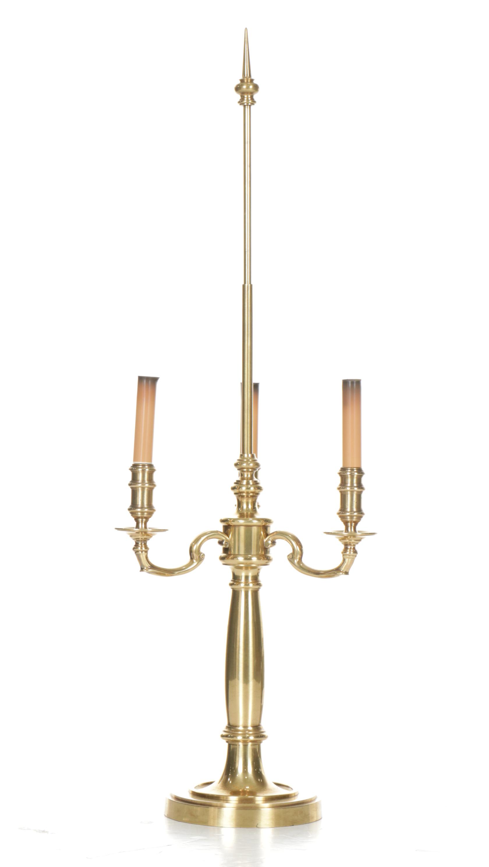 Polished Brass Candelabra & Frederick Cooper Bouillotte Table Lamps