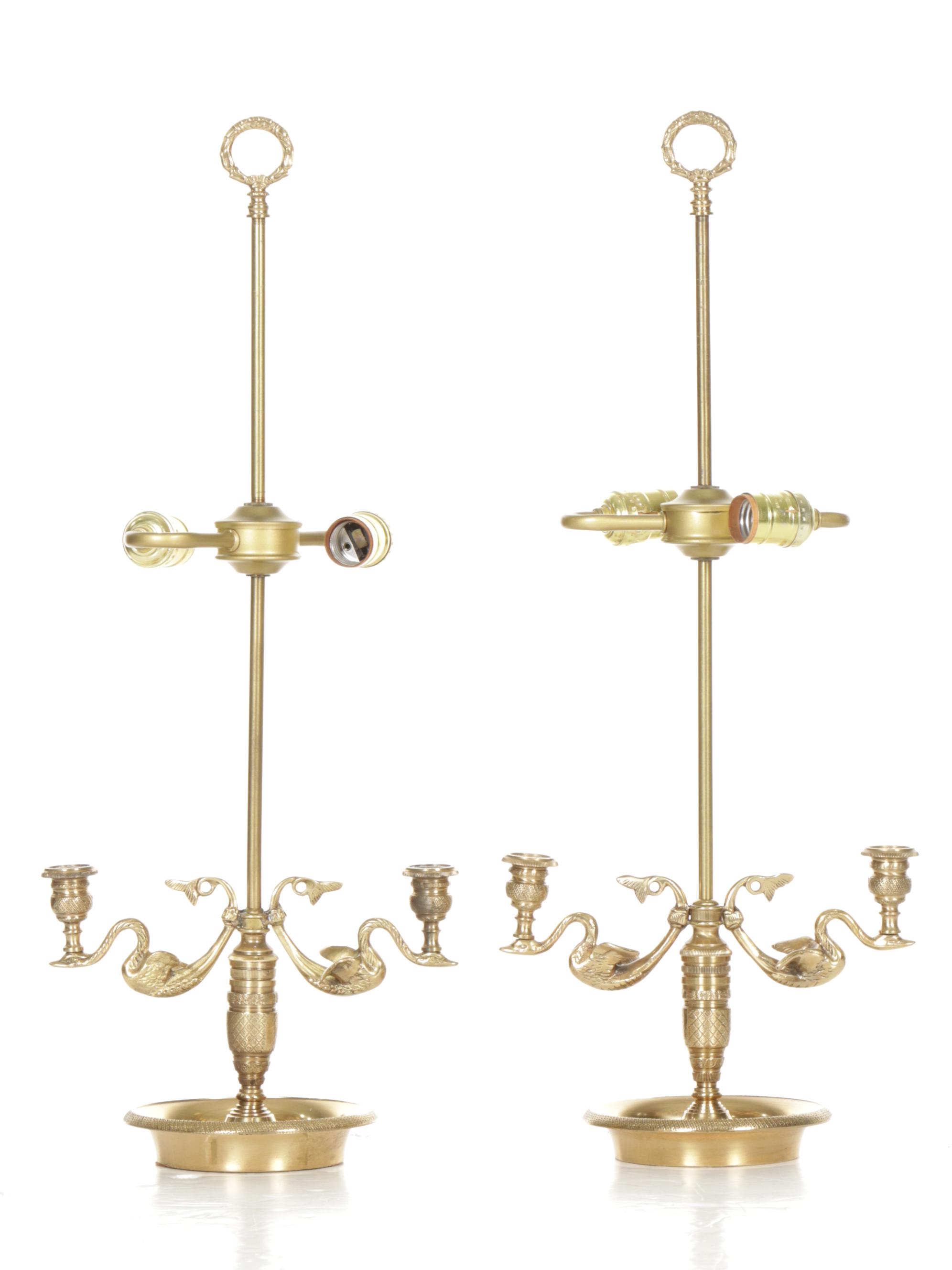 Polished Brass Candelabra & Frederick Cooper Bouillotte Table Lamps