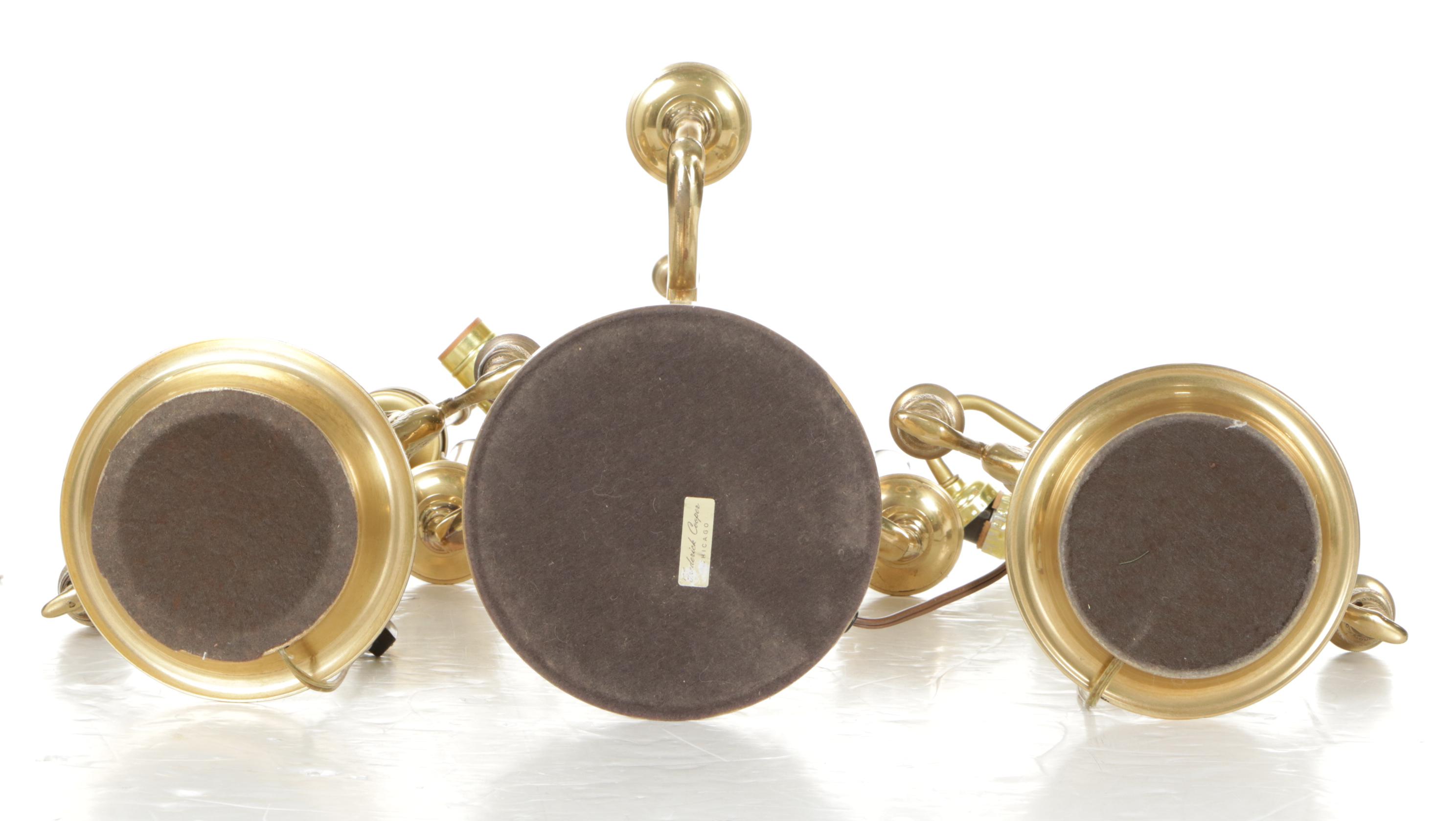 Polished Brass Candelabra & Frederick Cooper Bouillotte Table Lamps