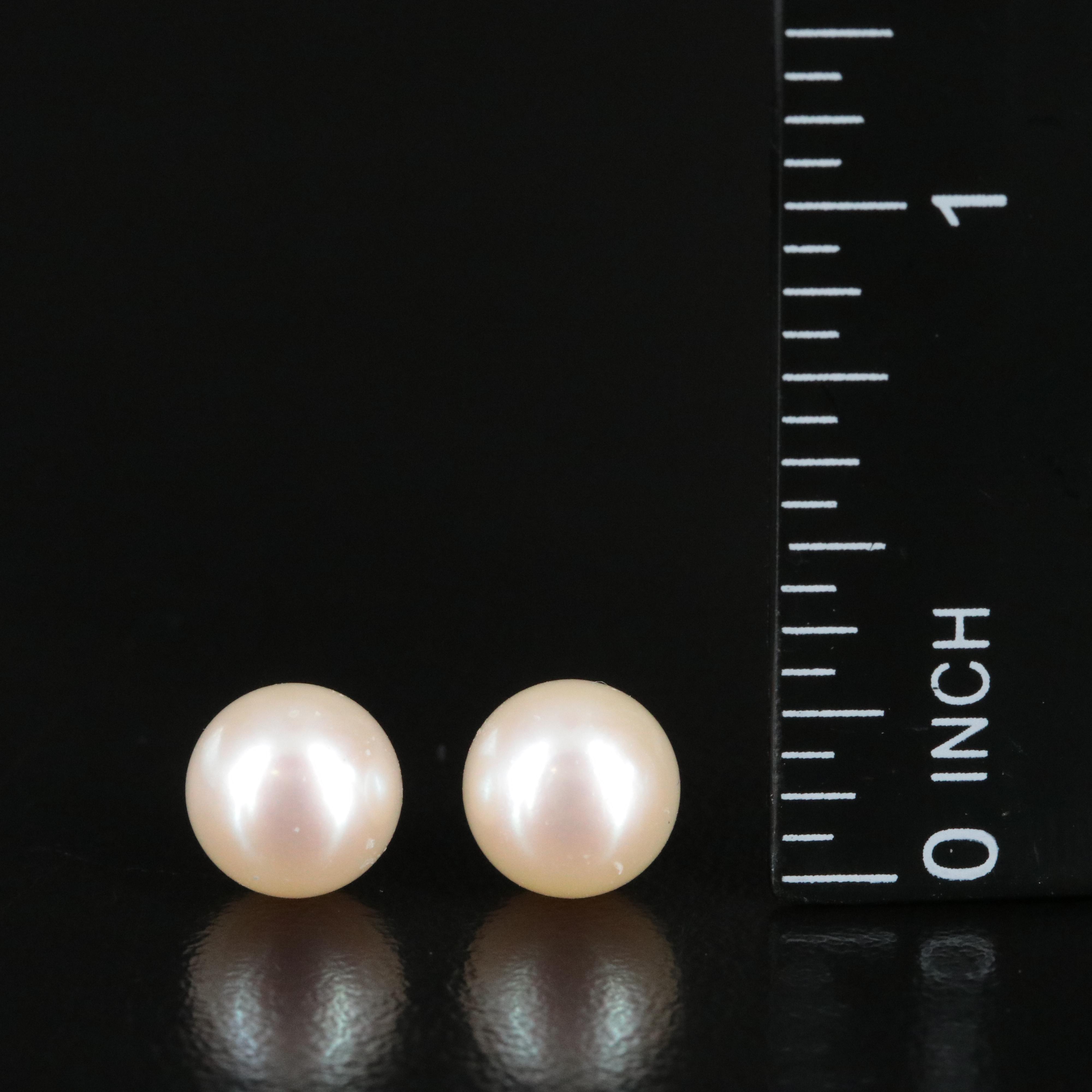 14K Pearl Stud Earrings