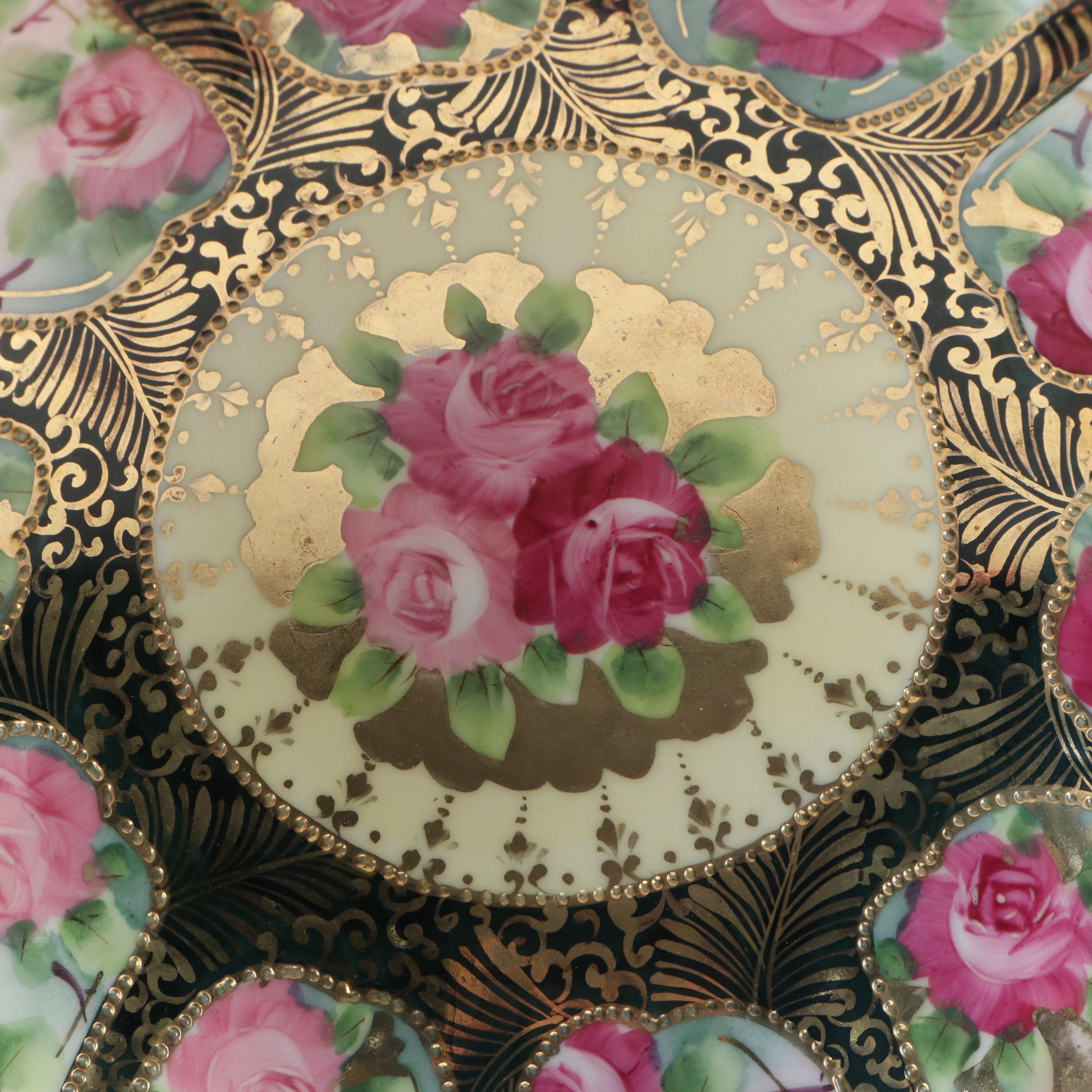 Nippon Porcelain Rose Pattern Bowl, Early 20th Century