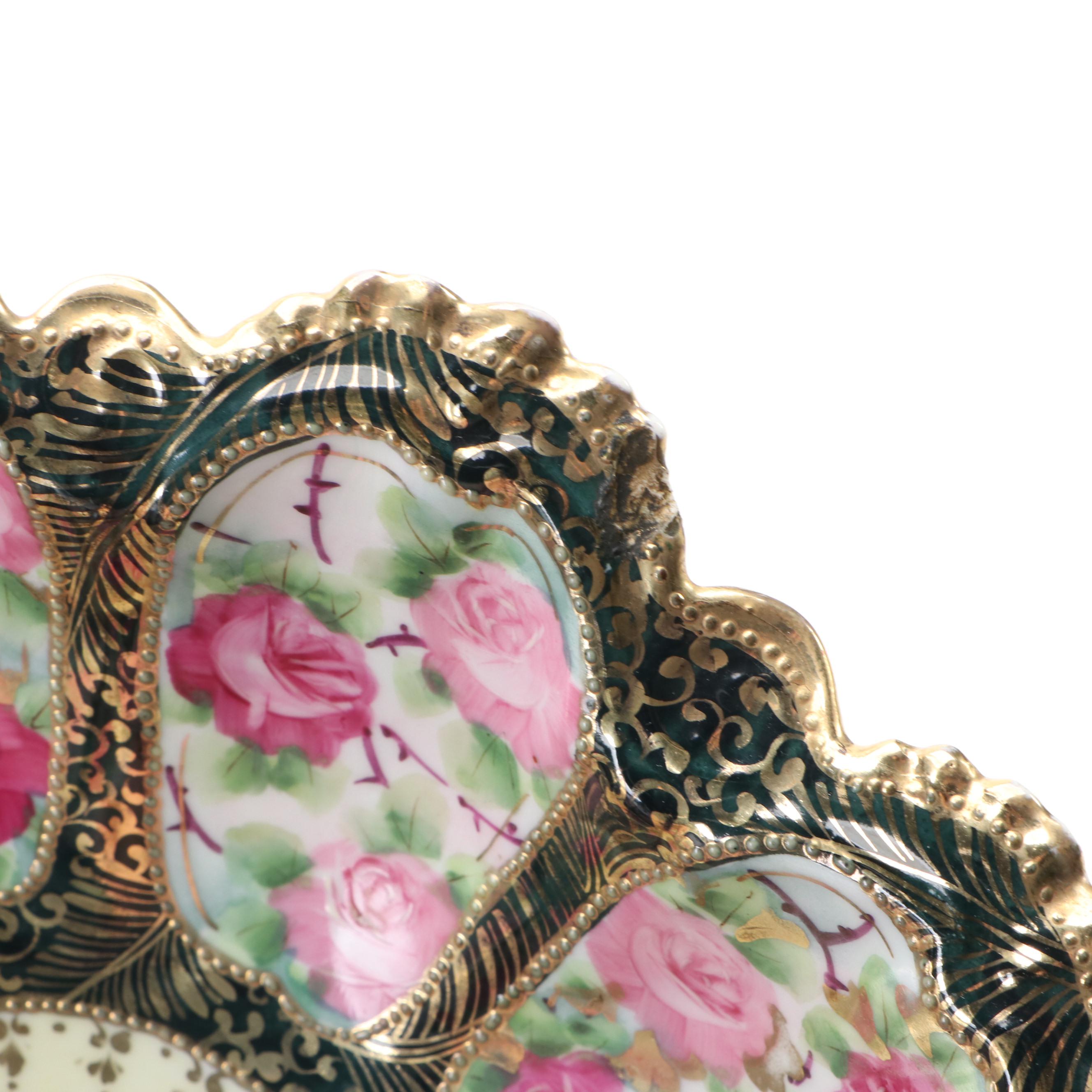 Nippon Porcelain Rose Pattern Bowl, Early 20th Century