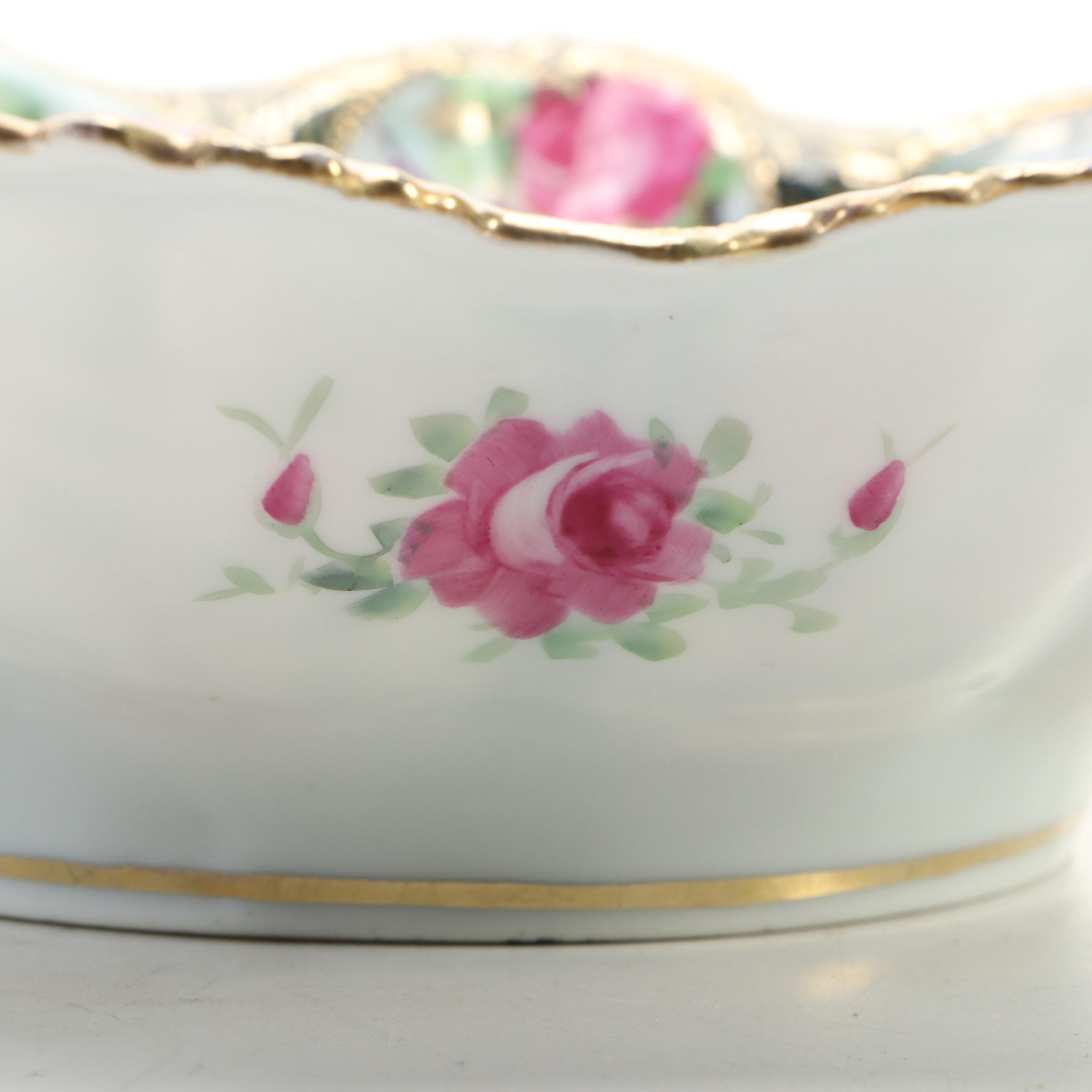 Nippon Porcelain Rose Pattern Bowl, Early 20th Century