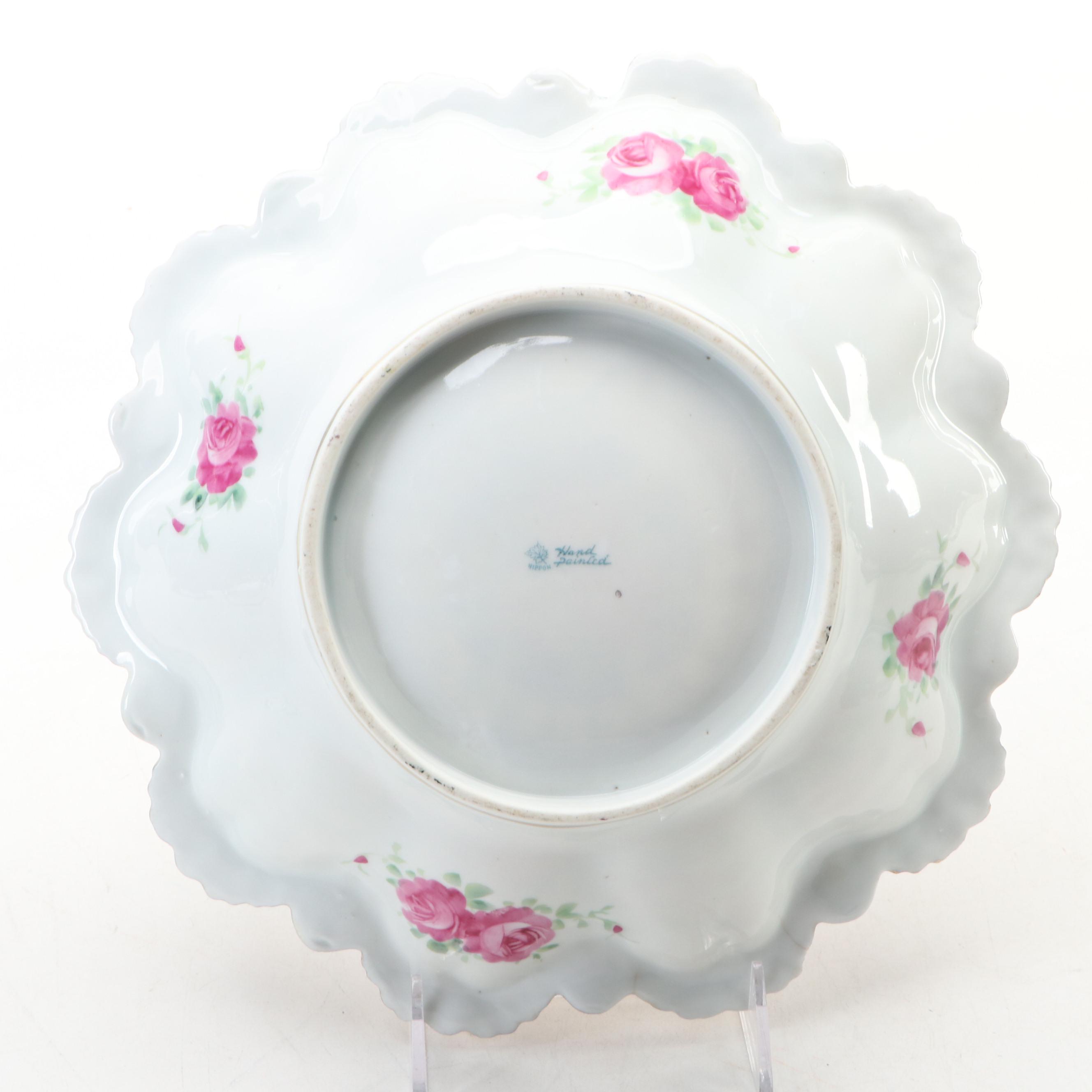 Nippon Porcelain Rose Pattern Bowl, Early 20th Century