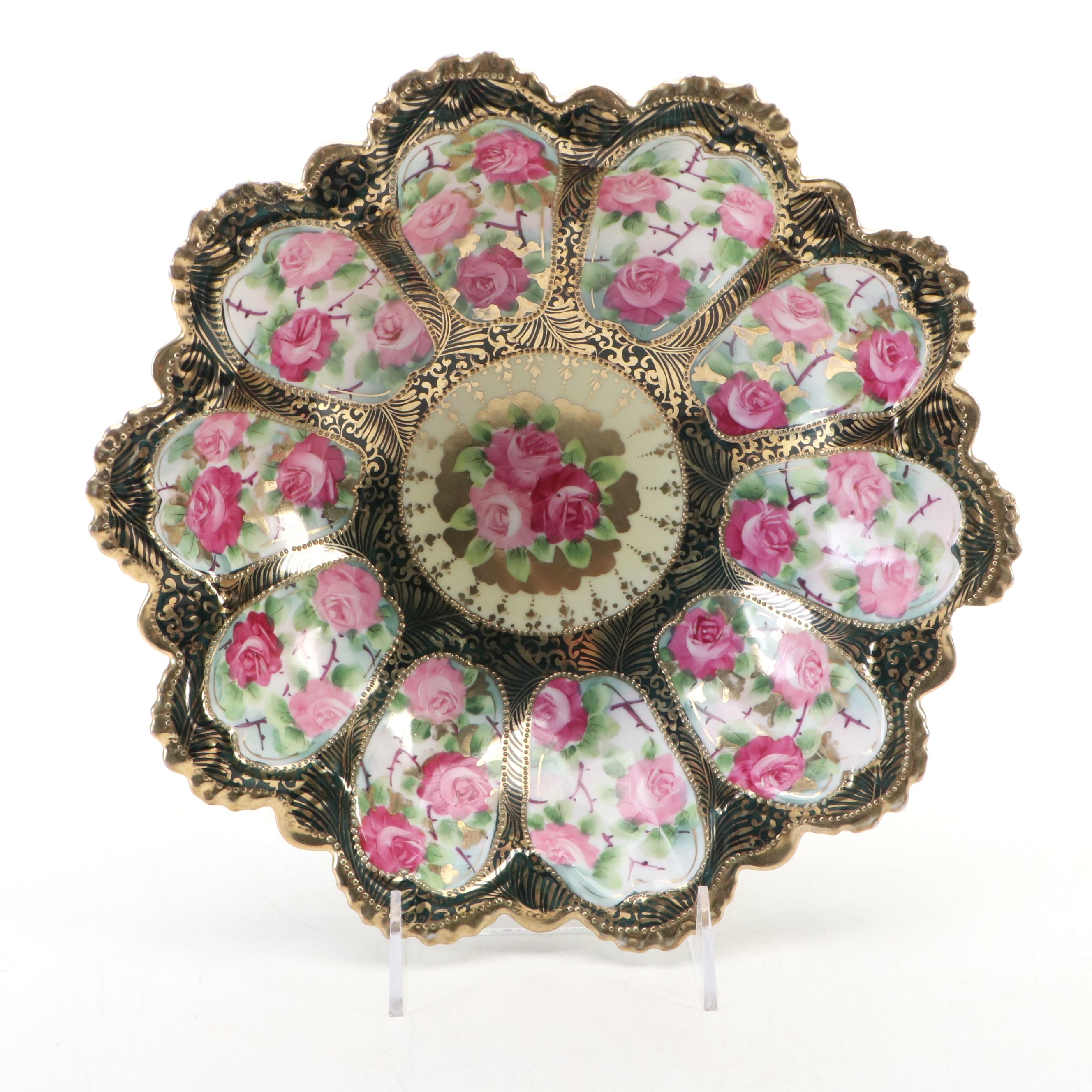 Nippon Porcelain Rose Pattern Bowl, Early 20th Century