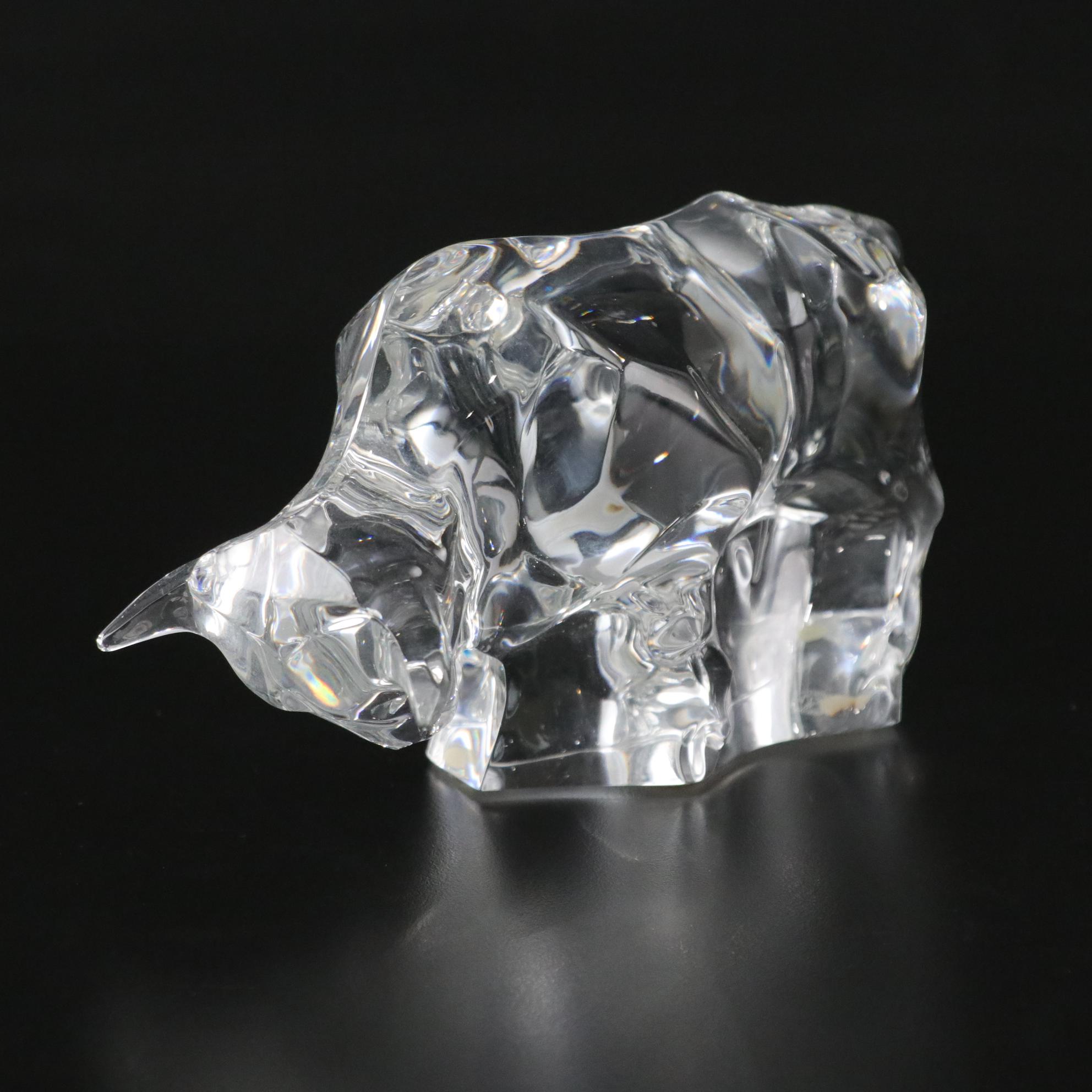 Baccarat Crystal Bull Figurine