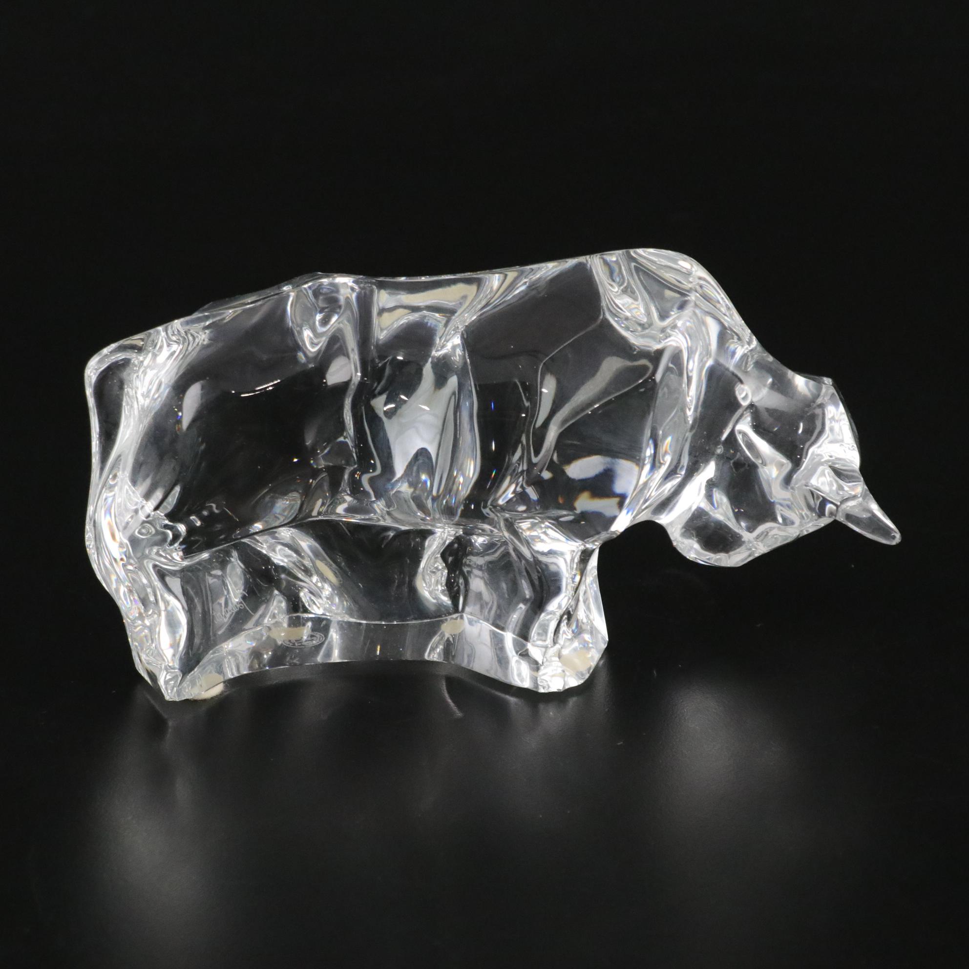 Baccarat Crystal Bull Figurine
