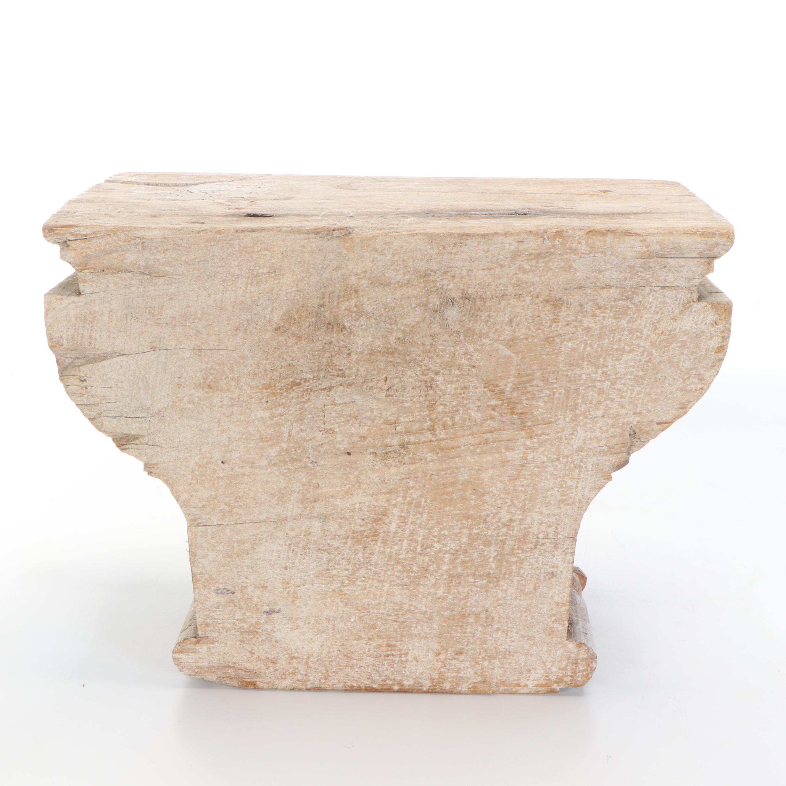 Carved Wooden Foliated Column Capitals Corbels