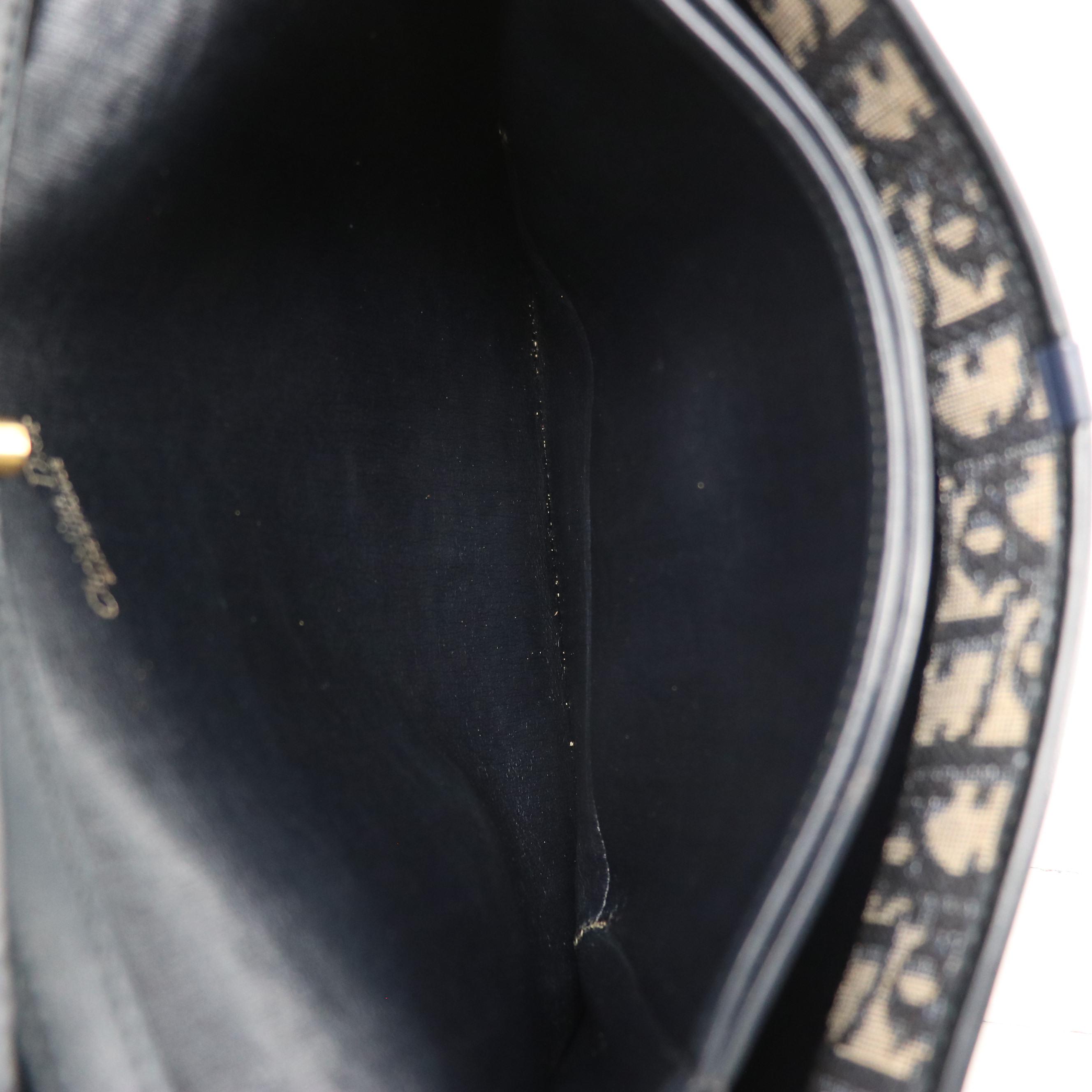 Christian Dior Vintage Crossbody Bag in Monogram Oblique Canvas and Leather Trim