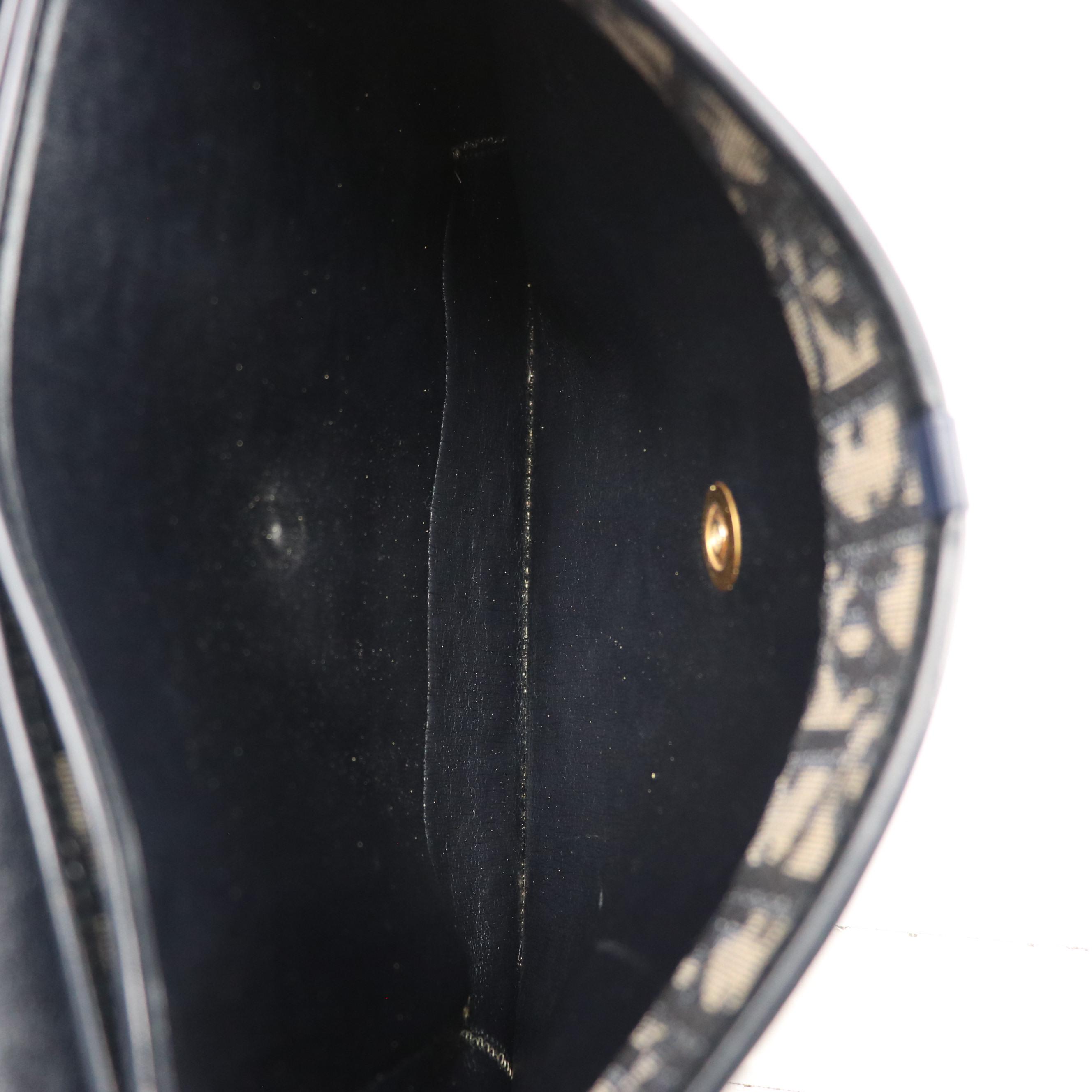 Christian Dior Vintage Crossbody Bag in Monogram Oblique Canvas and Leather Trim