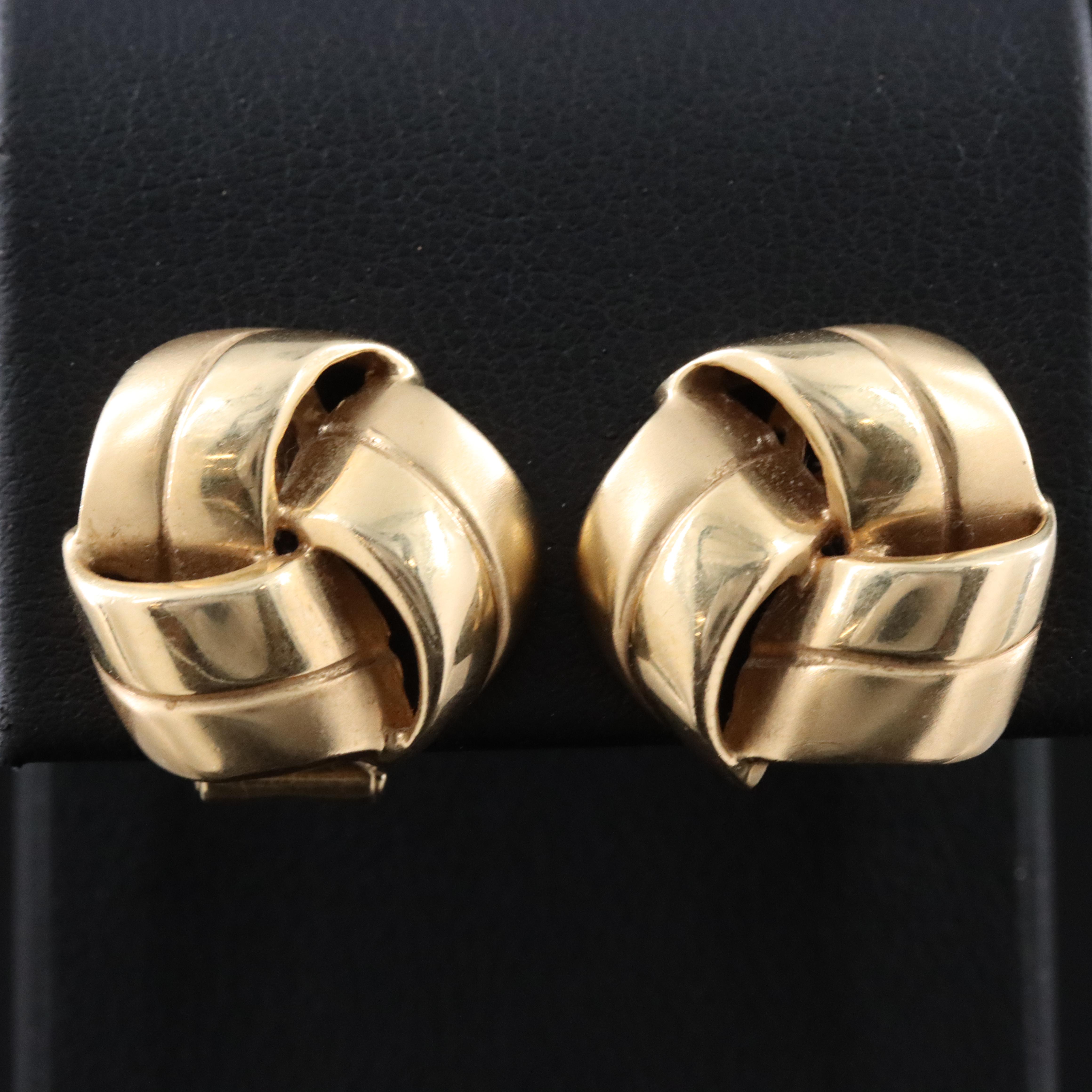 14K Button Earrings