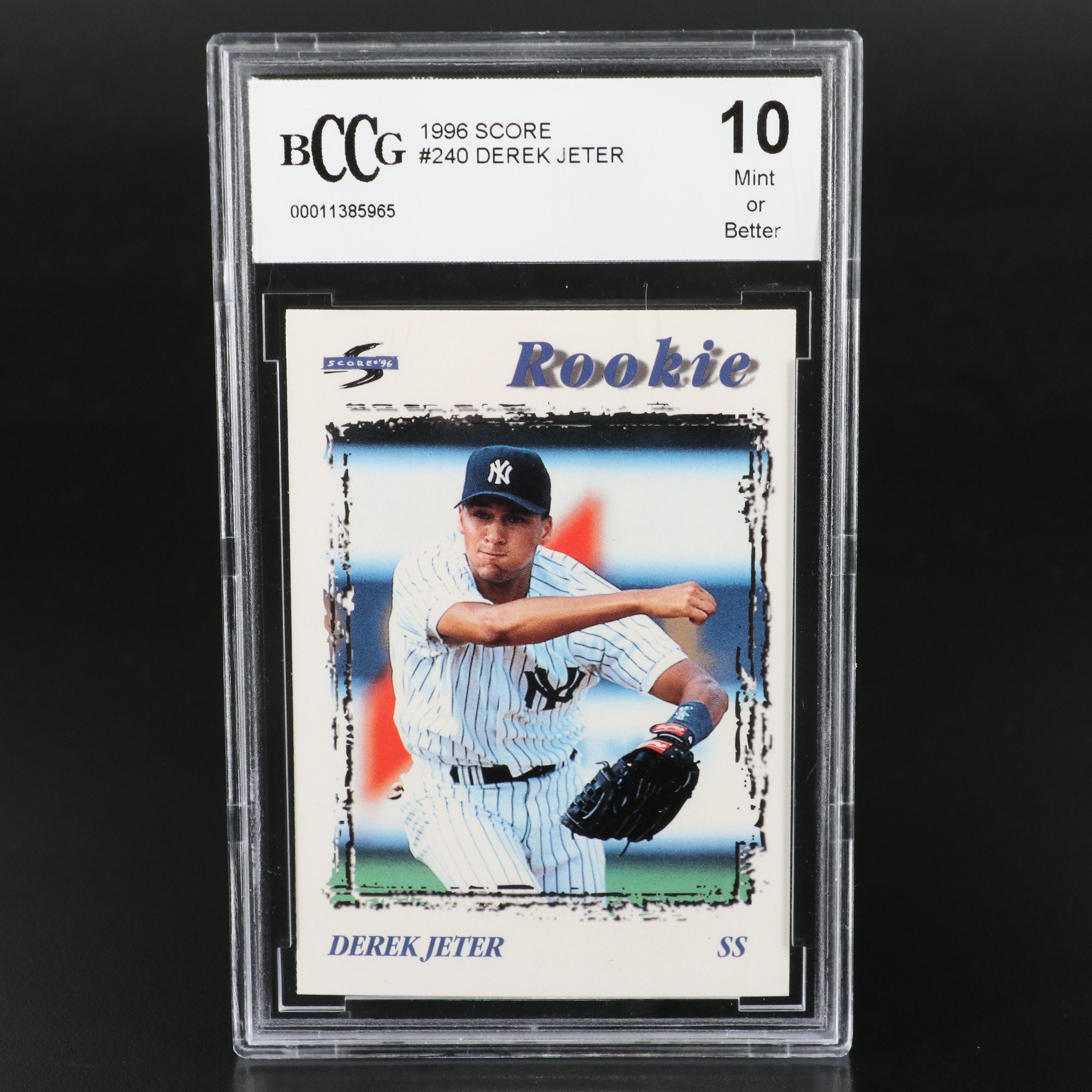 1996 Score Derek Jeter New York Yankees Rookie Baseball Card Graded BCCG 10