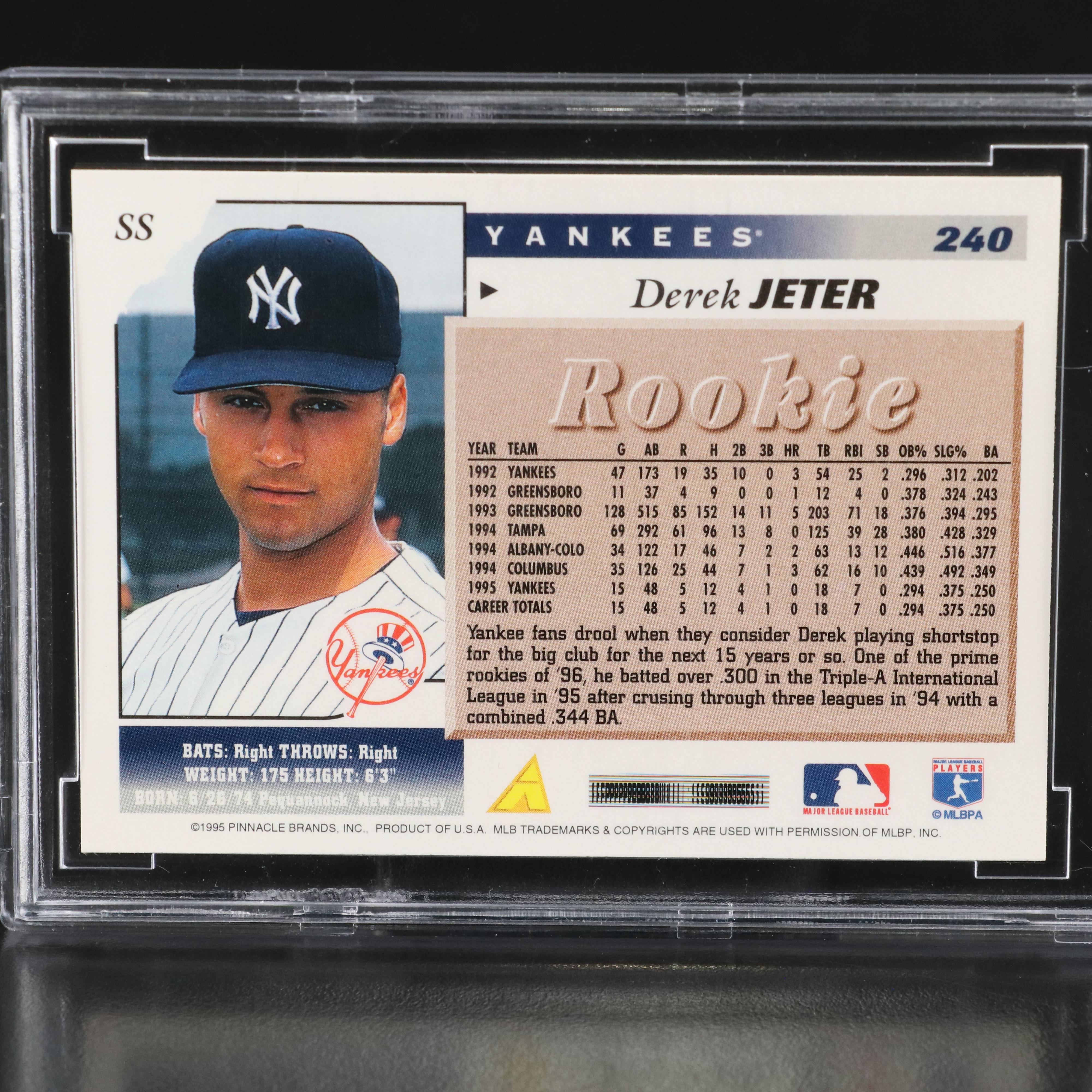 1996 Score Derek Jeter New York Yankees Rookie Baseball Card Graded BCCG 10