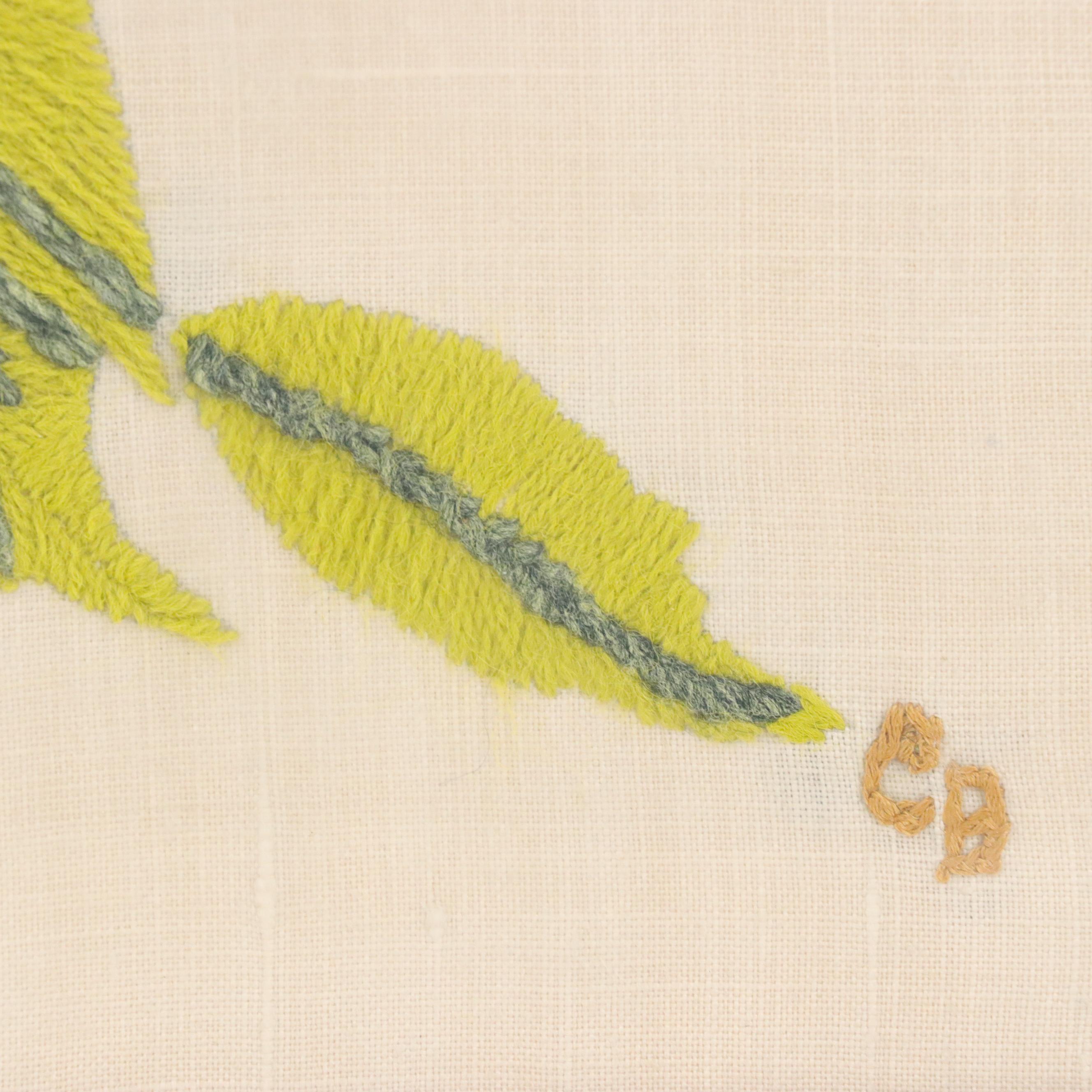 Handmade Embroidered Textile of Sunflowers