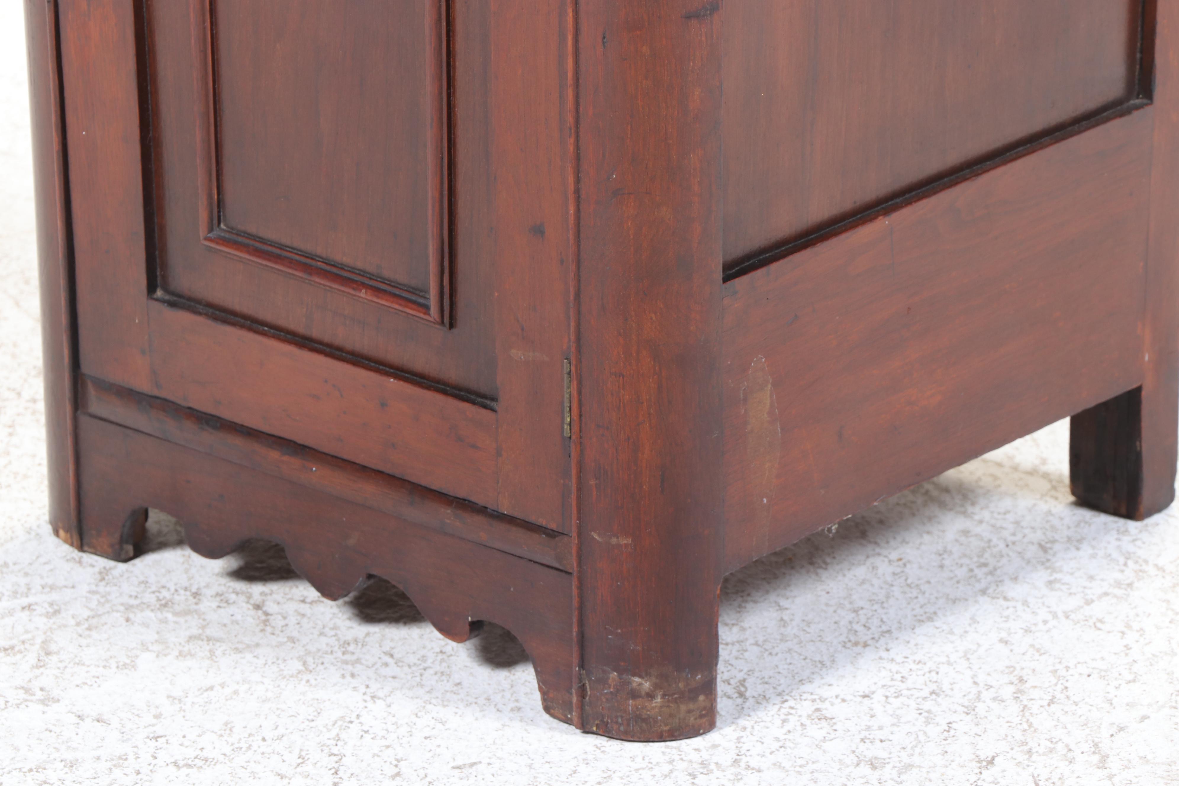 Victorian Marble Top Walnut Nightstand, 19th Century